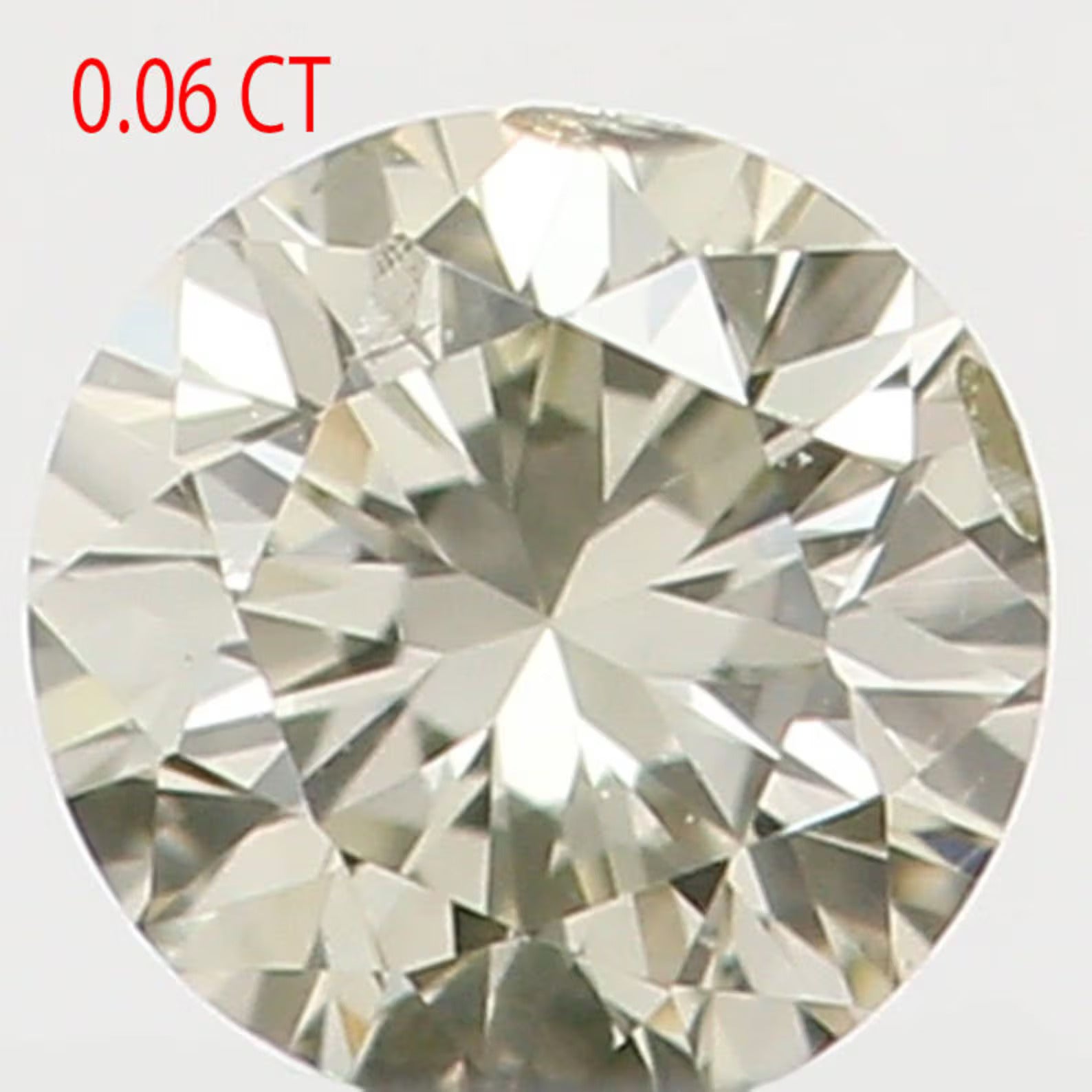 0.06 Ct Natural Loose Diamond, Light Yellow Diamond, Round Diamond, Round Brilliant Cut Diamond, Sparkling Diamond, Rustic Diamond N6504
