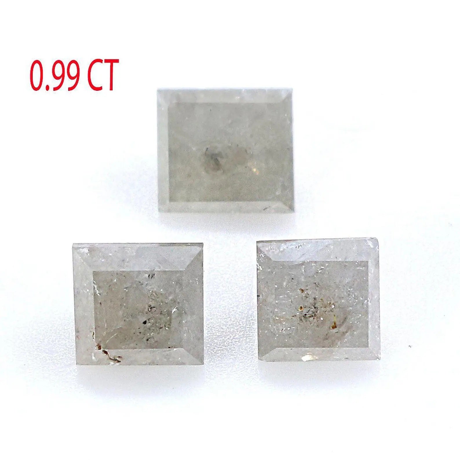 0.99 CT Natural Loose Princess Shape Diamond Grey Color Princess Diamond 3.60 MM Natural Grey Color Princess Brilliant Cut Diamond NQ8265