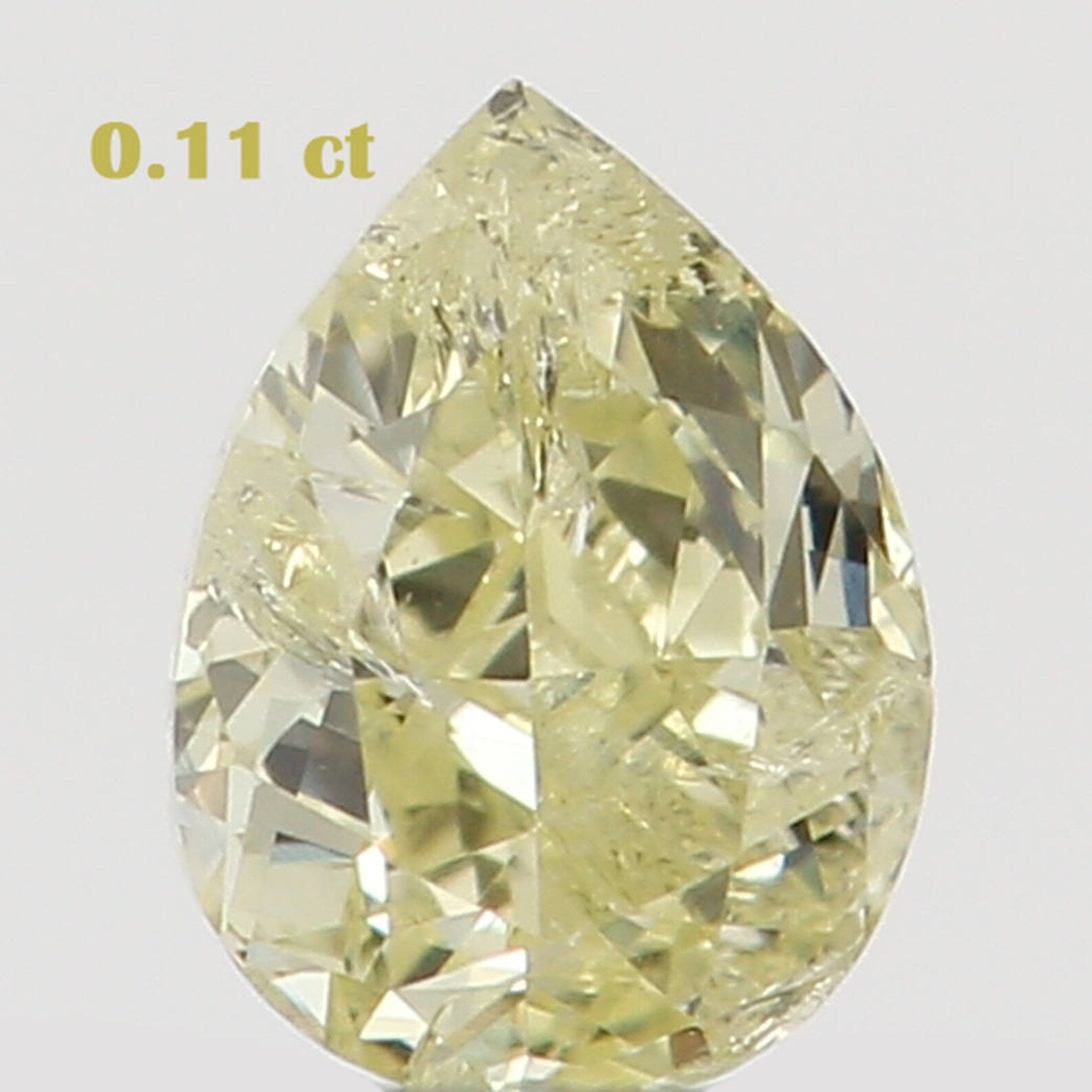 0.11 Ct Natural Loose Diamond Pear Yellow Color SI1 Clarity 3.40 MM N7322