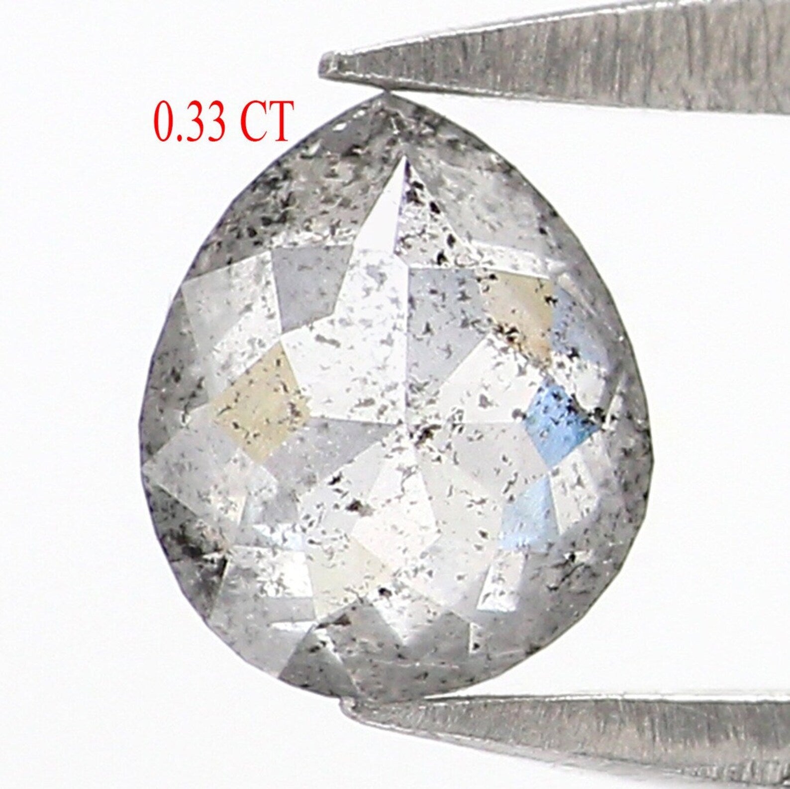 0.33 CT Natural Loose Pear Shape Diamond Salt And Pepper Pear Diamond 5.20 MM Natural Diamond Black Grey Color Pear Rose Cut Diamond NQ8847