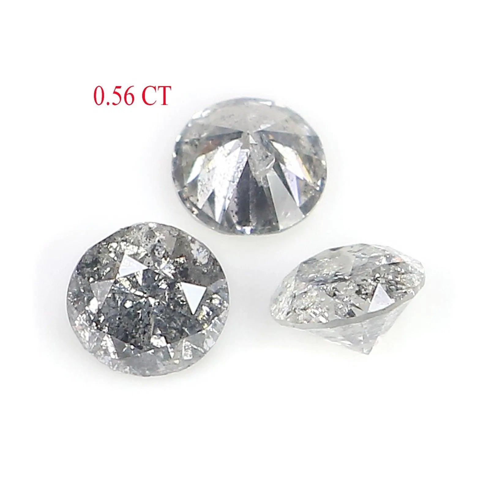 0.56 Ct Natural Loose Round Shape Diamond Salt And Pepper Round Diamond 3.50 MM Natural Black Grey Color Round Brilliant Cut Diamond NQ8397