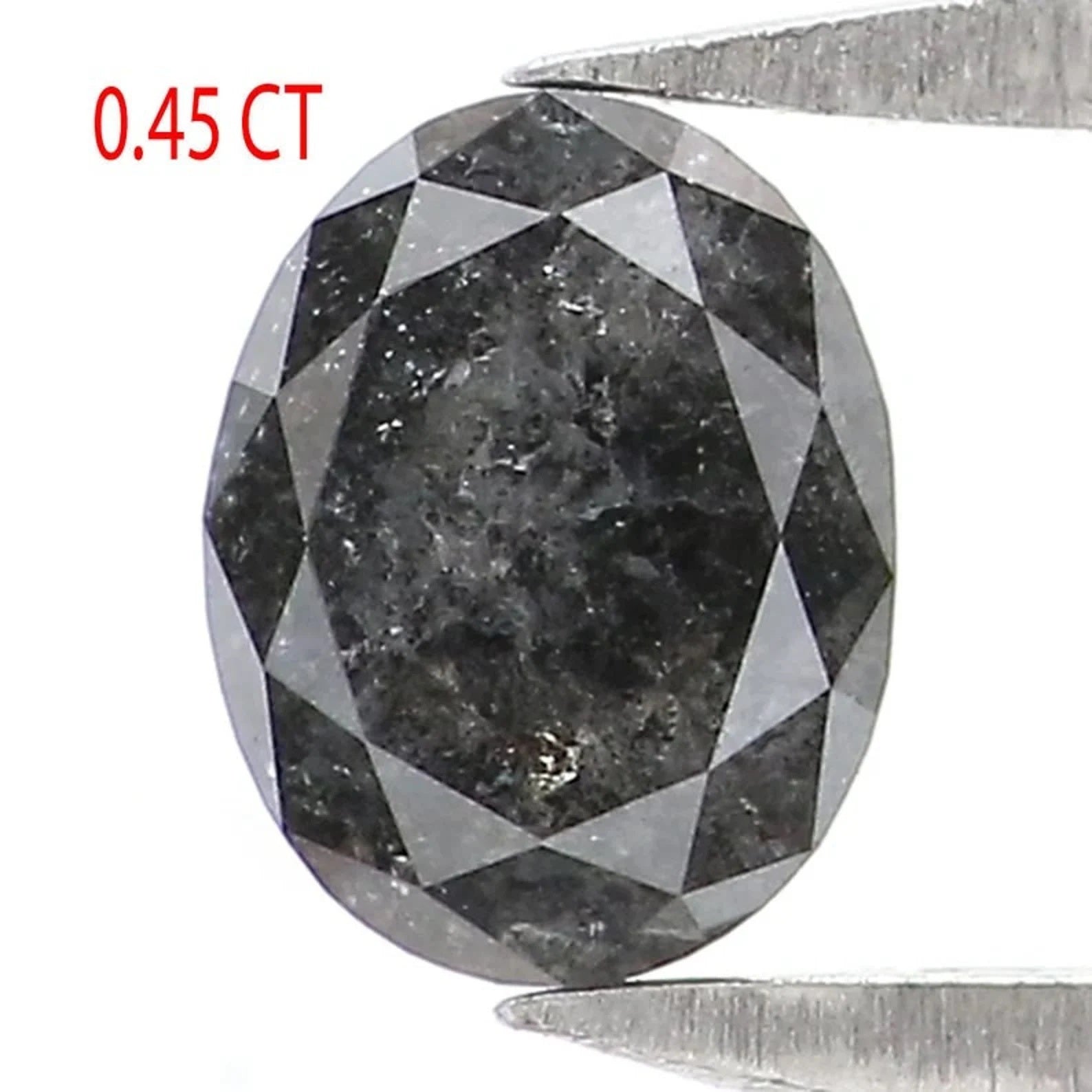 0.45 CT Natural Loose Oval Shape Diamond Salt And Pepper Oval Cut Diamond 5.15 MM Natural Diamond Black Grey Oval Rose Cut Diamond NQ2140