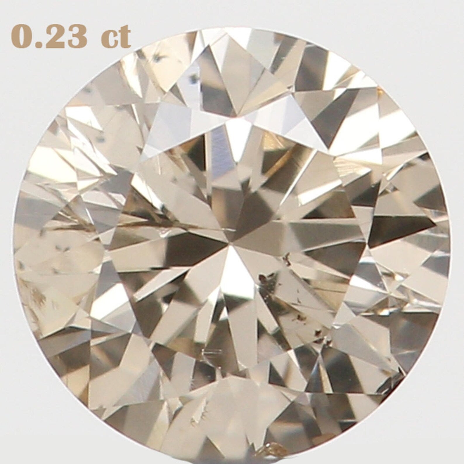 0.23 Ct Natural Loose Diamond Round Brown Color SI2 Clarity 3.90 MM N7669