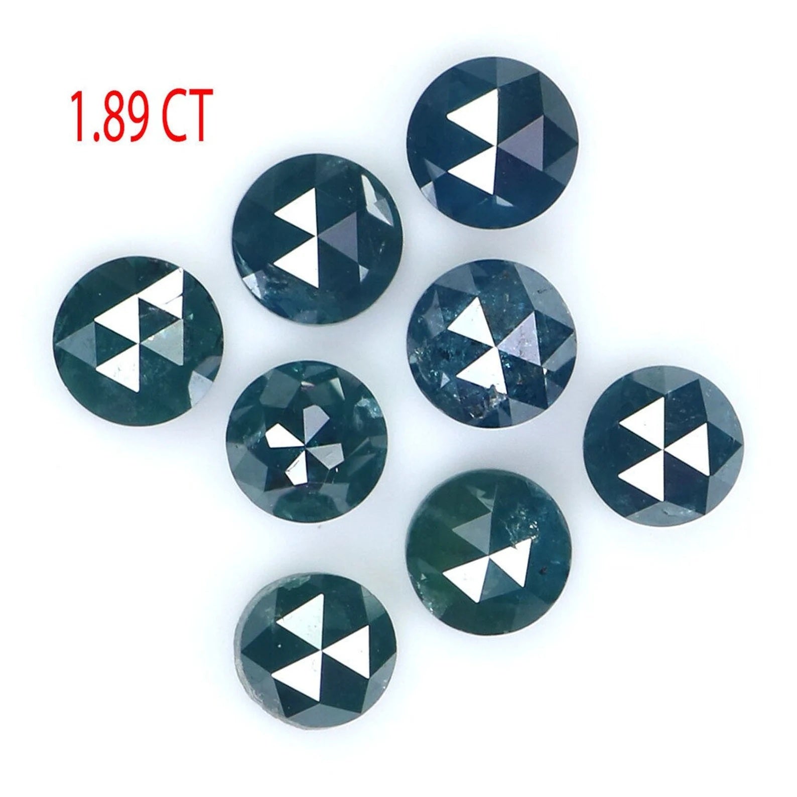 1.89 Ct Natural Loose Round Shape Diamond Blue Color Round Diamond 3.45 MM Natural Loose Diamond Blue Color Round Rose Cut Diamond NQ2089