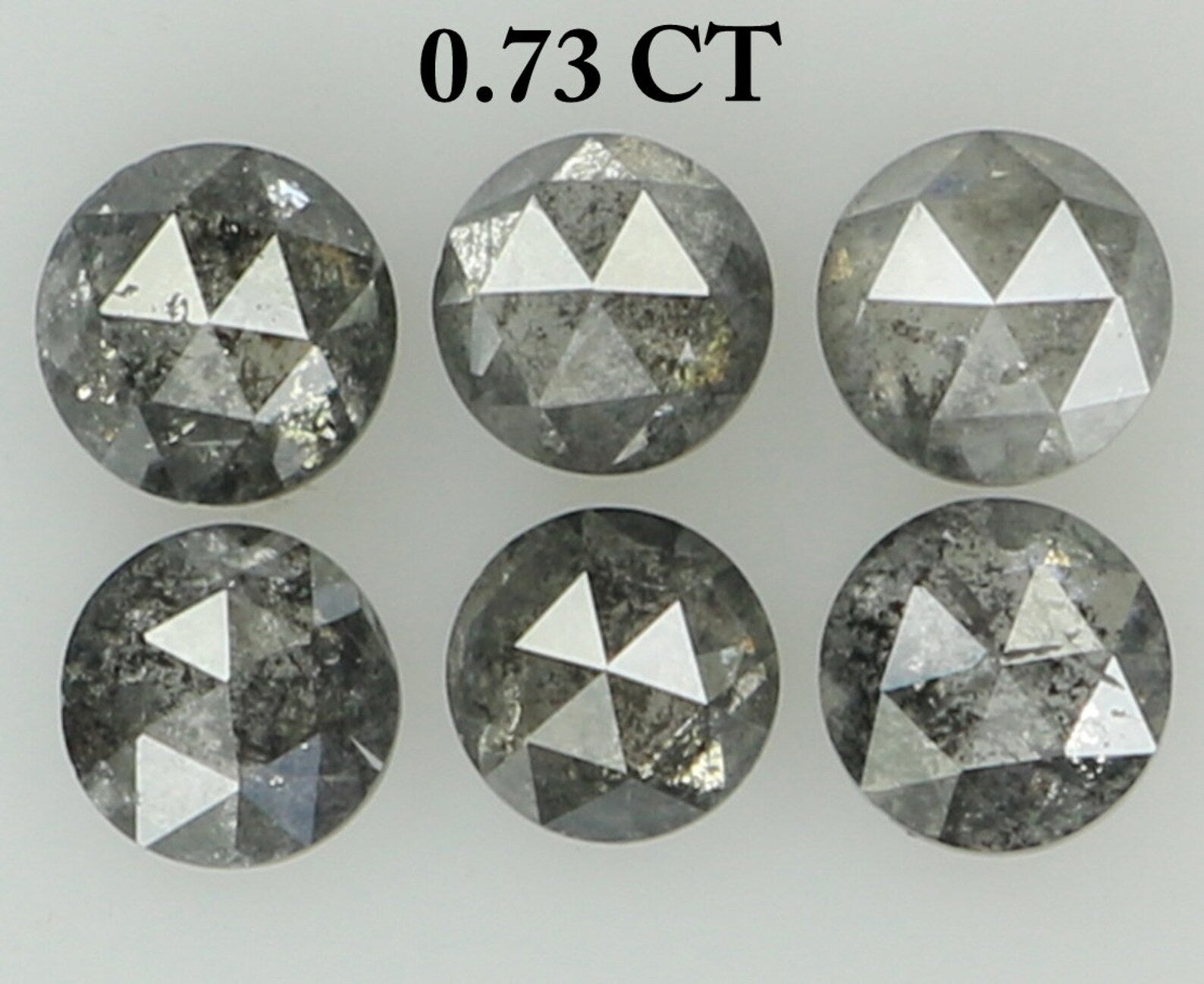 0.73 Ct Natural Loose Round Shape Diamond Salt And Pepper Round Cut Diamond 2.90 MM Natural Black Gray Color Round Rose Cut Diamond N8590