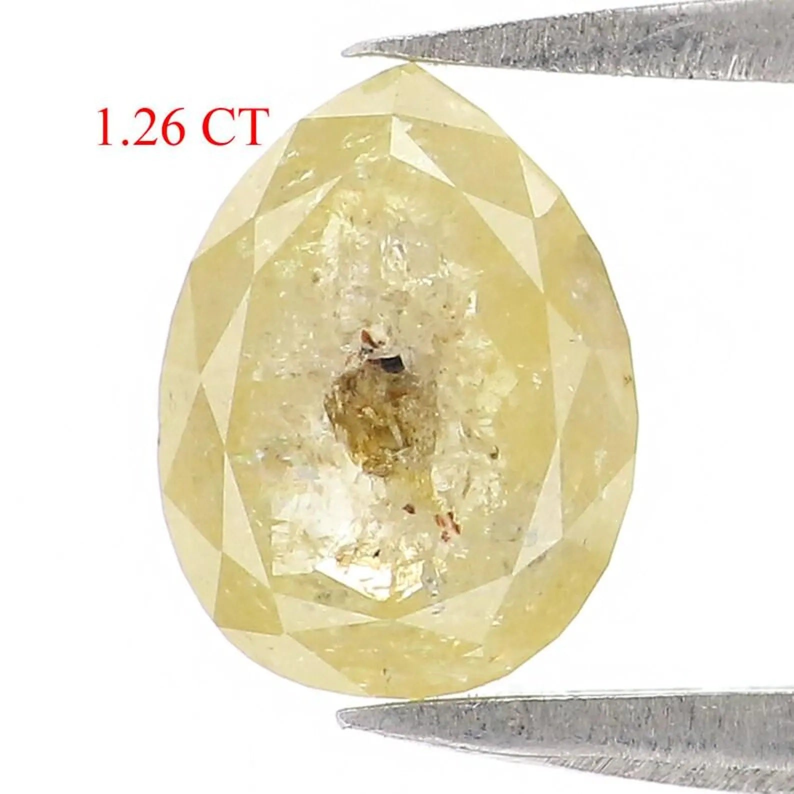 1.26 CT Natural Loose Pear Shape Diamond Yellow Color Pear Diamond 7.70 MM Natural Loose Diamond Yellow Color Pear Rose Cut Diamond NQ2373