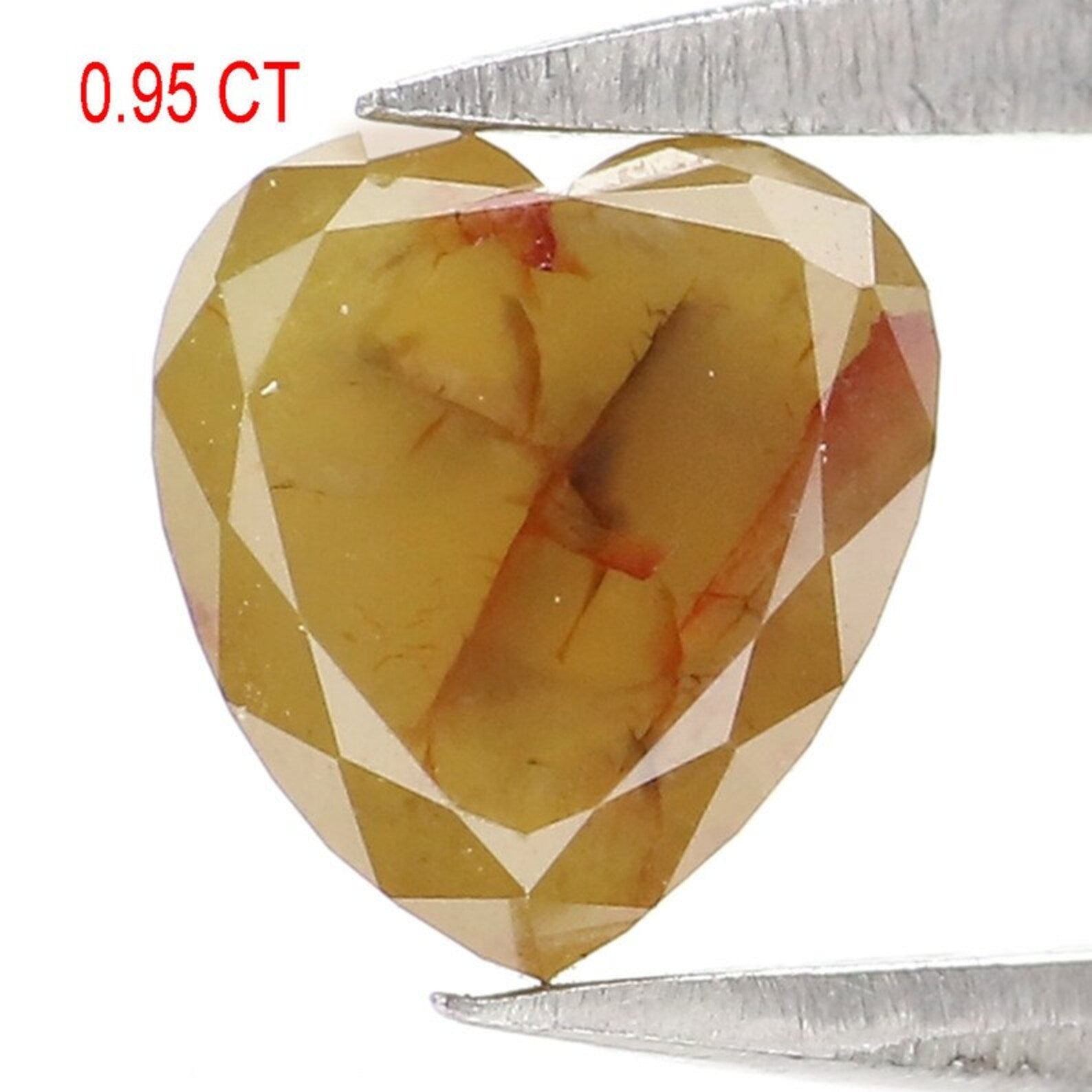 0.95 CT Natural Loose Heart Shape Diamond Yellow Color Heart Cut Diamond 6.10 MM Natural Loose Diamond Heart Shape Rose Cut Diamond NQ2218