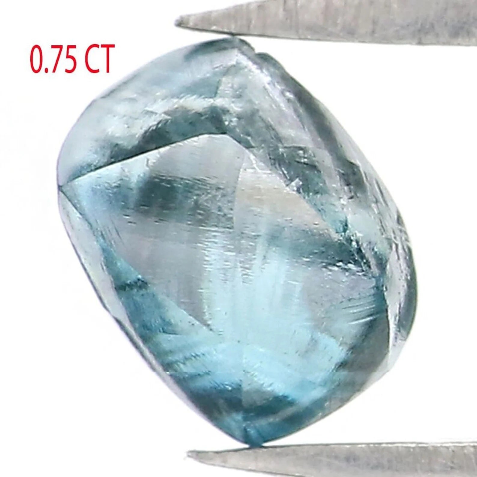 0.75 CT Natural Loose Rough Shape Diamond Blue Color Rough Cut Diamond 5.30 MM Natural Loose Diamond Blue Rough Irregular Cut Diamond NQ2051