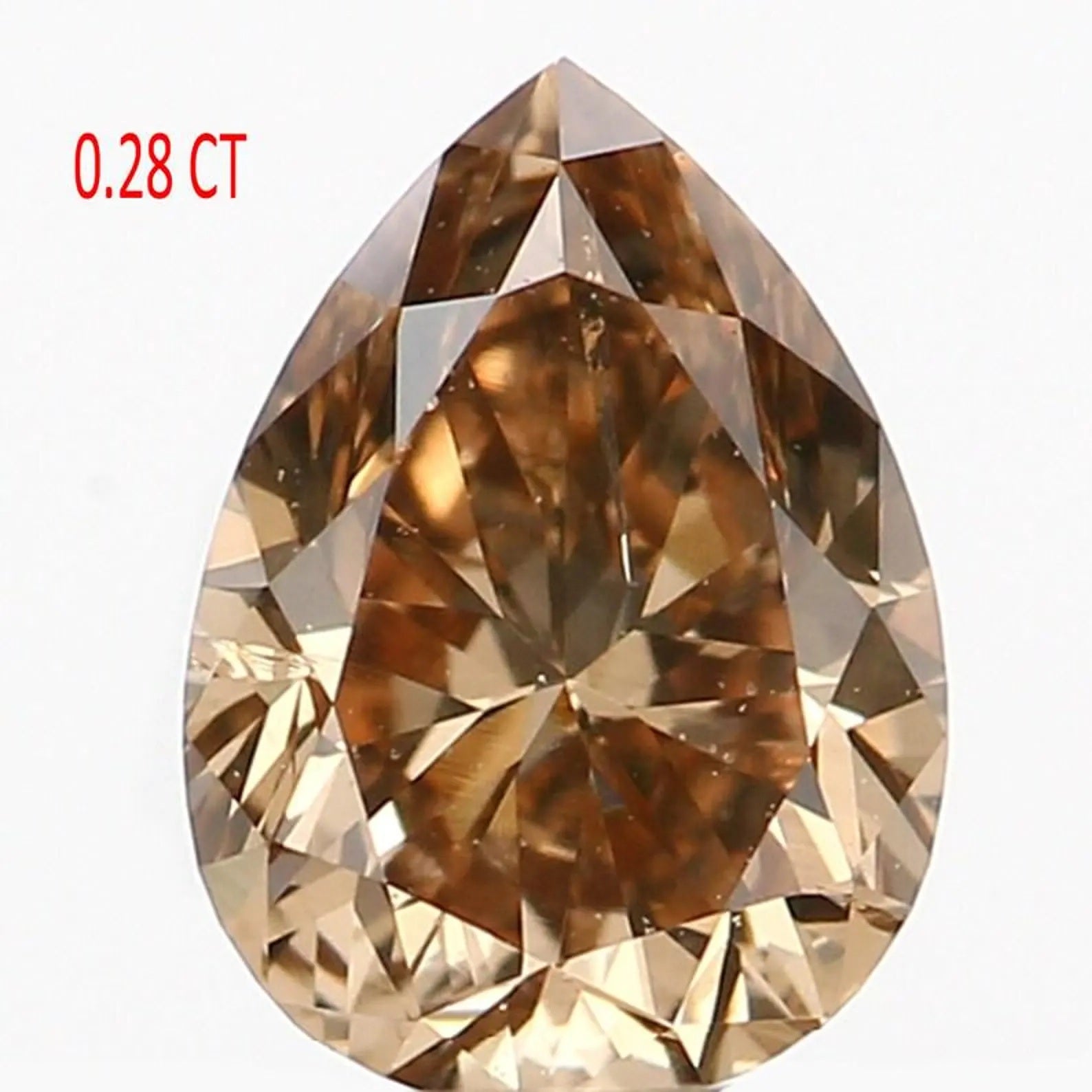 0.28 CT Natural Loose Pear Shape Diamond Brown Color Pear Cut Diamond 5.00 MM Natural Brown Color Diamond Pear Brilliant Cut Diamond NQ1085