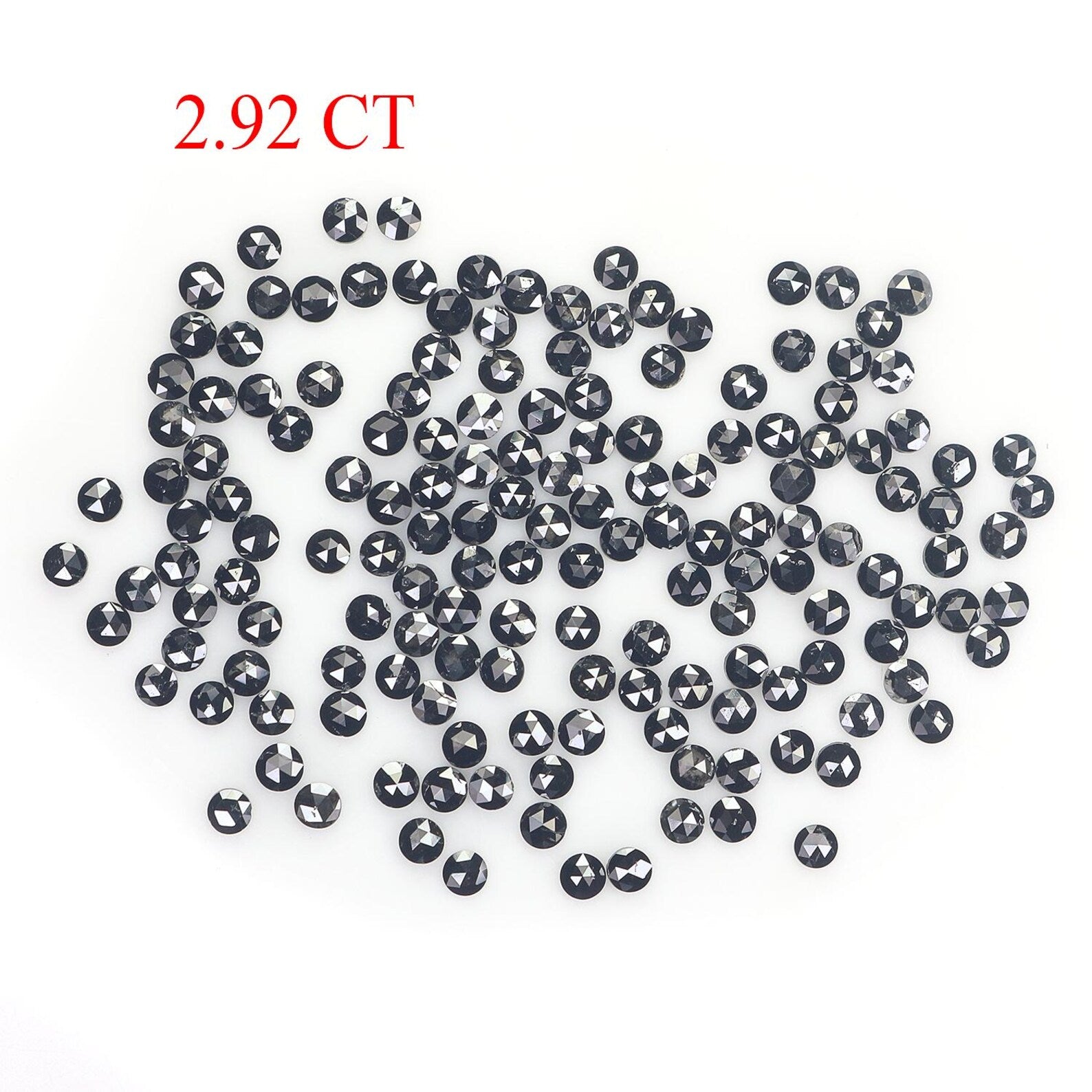 2.92 Ct Natural Loose Round Shape Diamond Black Color Round Cut Diamond 1.65 MM Natural Diamond Black Color Round Rose Cut Diamond NQ1827