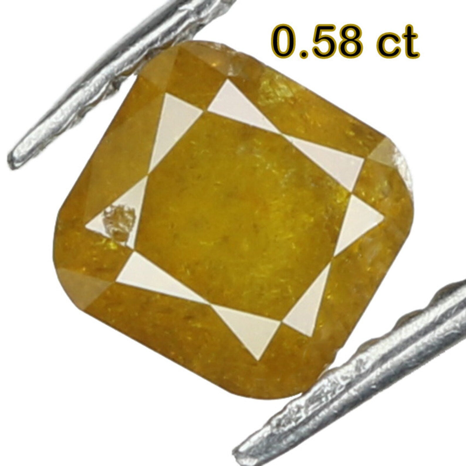 0.58 Ct Natural Loose Cushion Shape Diamond Yellow Green Color Cushion Cut Diamond 4.40 MM Natural Loose Cushion Brilliant Cut Diamond N7072