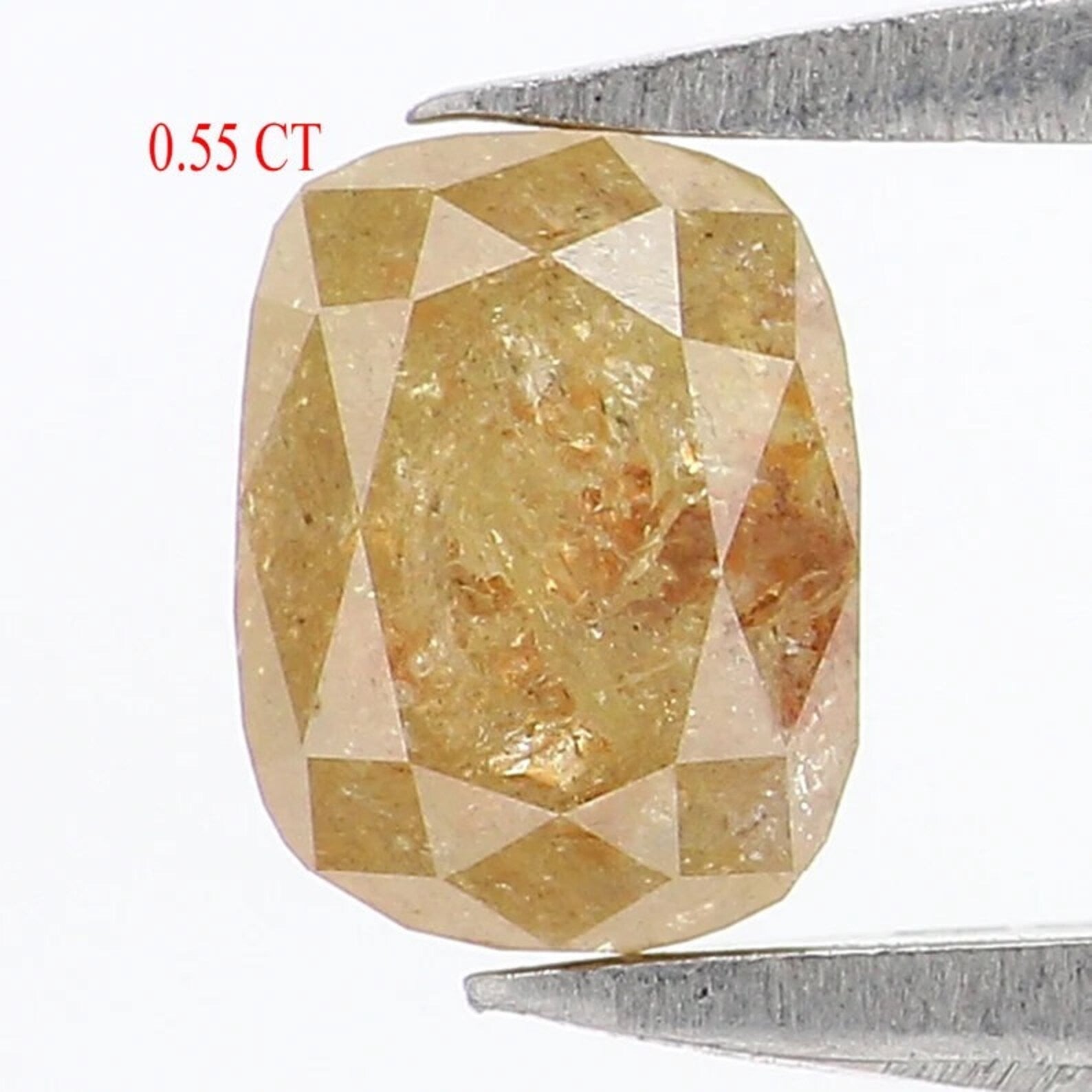 0.55 CT Natural Loose Cushion Shape Diamond Yellow Color Cushion Cut Diamond 4.95 MM Natural Yellow Color Cushion Rose Cut Diamond NQ7687