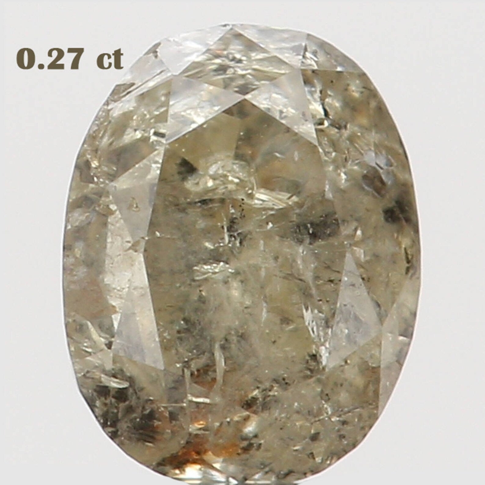 0.27 Ct Natural Loose Oval Shape Diamond Light Green Color Oval Cut Diamond 4.15 MM Natural Loose Diamond Oval Shape Rose Cut Diamond N8016