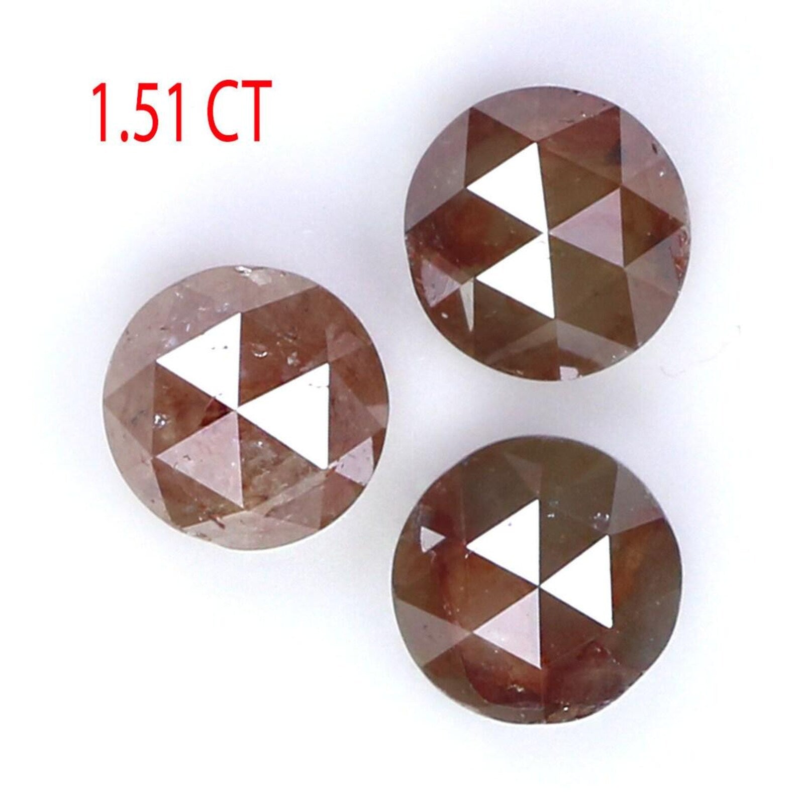 1.51 Ct Natural Loose Round Shape Diamond Brown Color Round Cut Diamond 4.35 MM Natural Diamond Brown Color Round Rose Cut Diamond NQ7438
