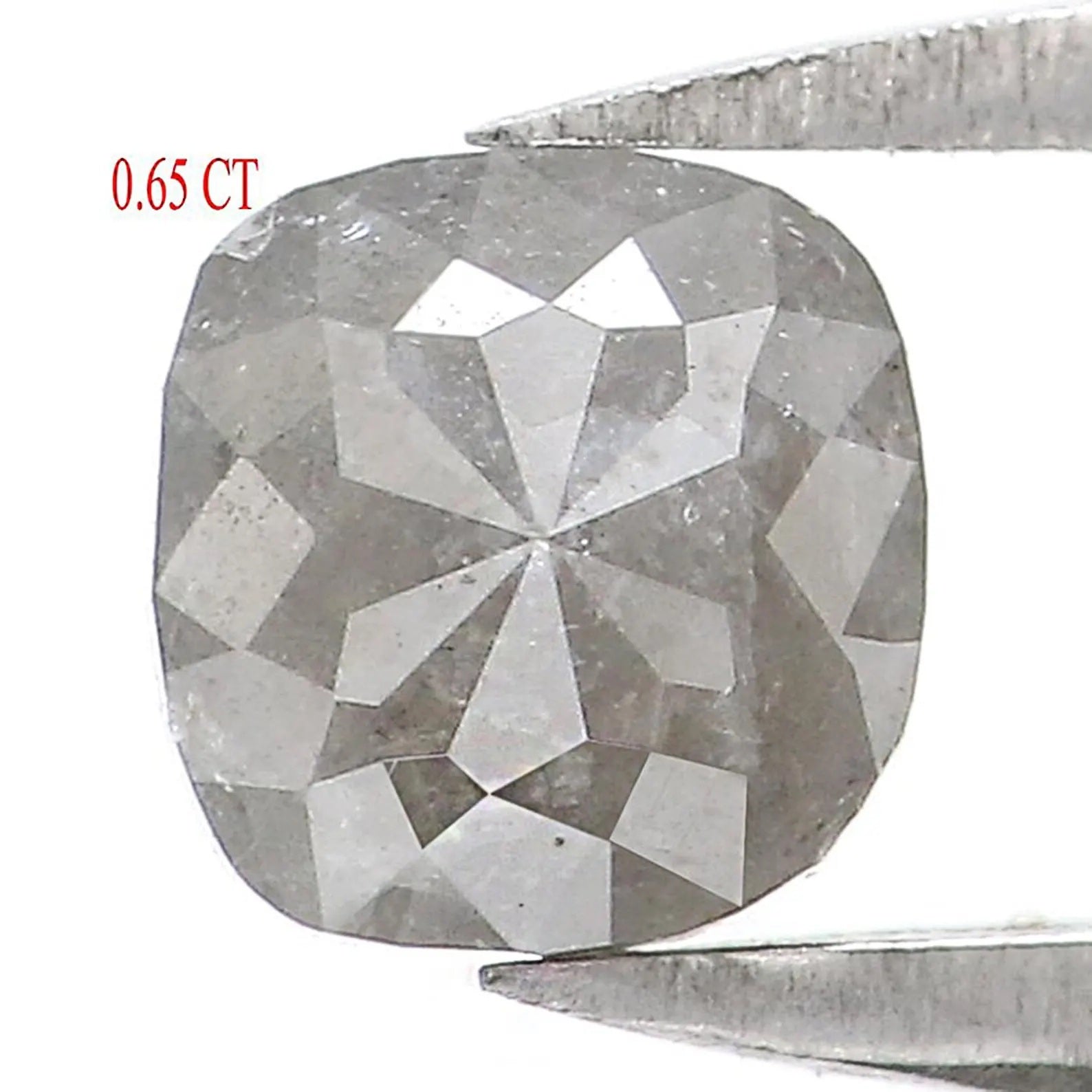 0.65 Ct Natural Loose Cushion Shape Diamond Salt And Pepper Cushion Diamond 4.80 MM Natural Black Grey Color Cushion Rose Cut Diamond NQ1768