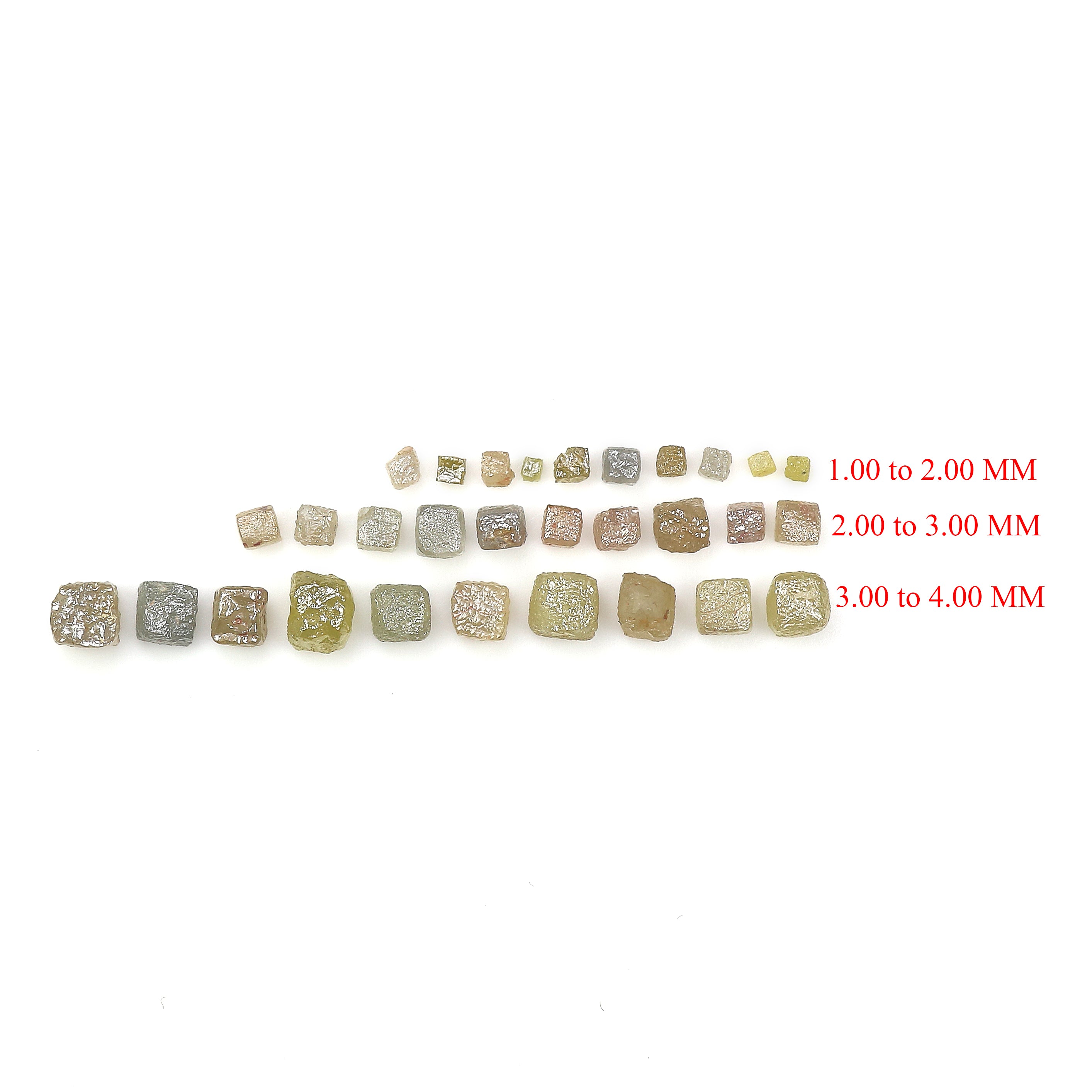 Natural Loose Rough Cube Shape Diamond Mix Color Rough Cut Diamond 1.00 to 4.00 MM 1.00 Ct Lot Uncut Rough Cube Irregular Cut Diamond Q73