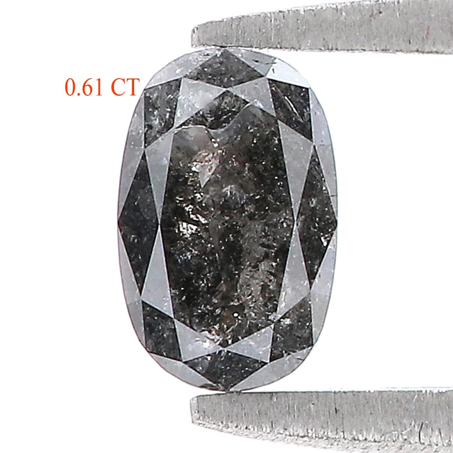 0.61 CT Natural Loose Oval Shape Diamond Salt And Pepper Oval Cut Diamond 6.30 MM Natural Loose Diamond Oval Shape Rose Cut Diamond QN823