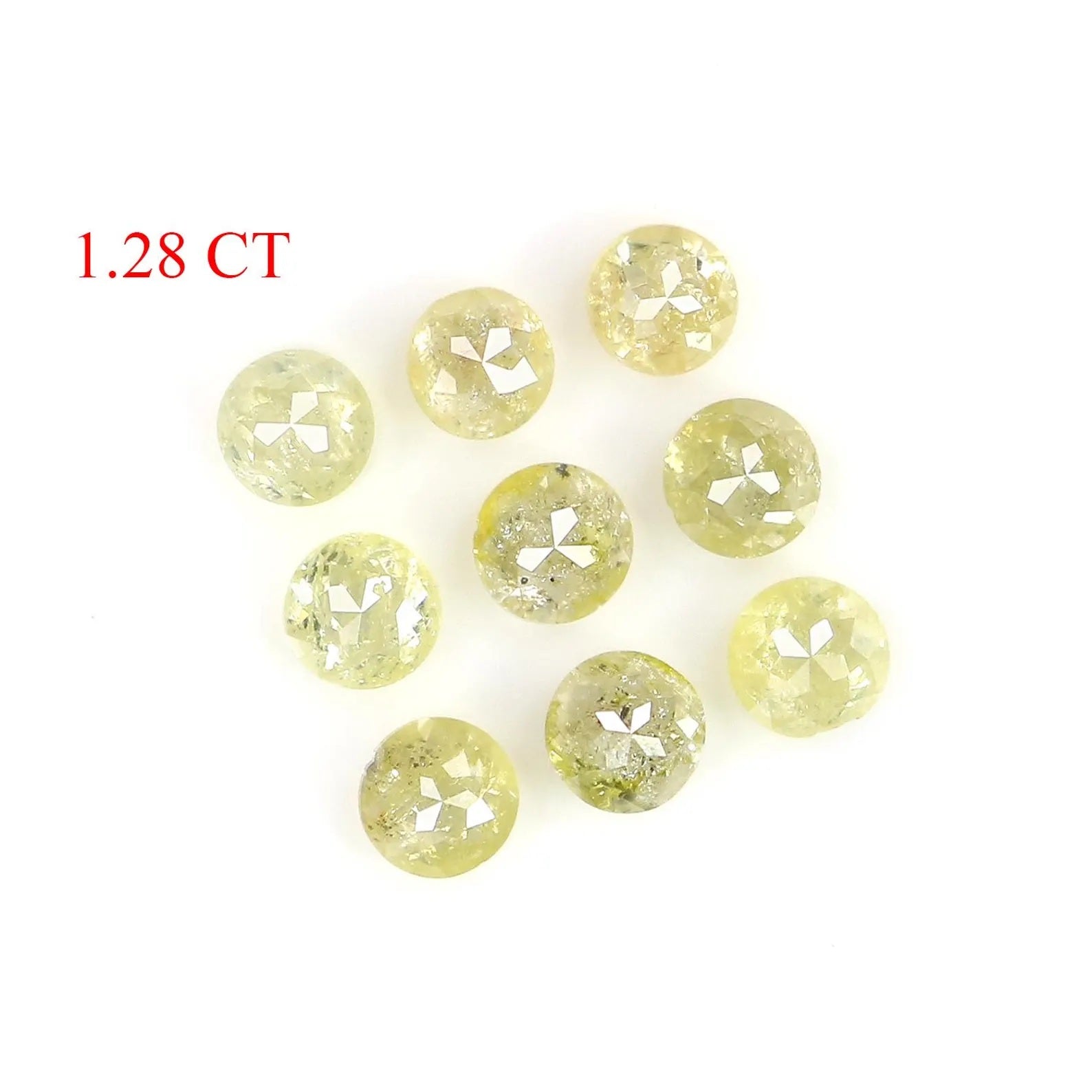 1.28 CT Natural Loose Round Shape Diamond Yellow Color Round Cut Diamond 3.00 MM Natural Loose Yellow Color Round Rose Cut Diamond NQ1727