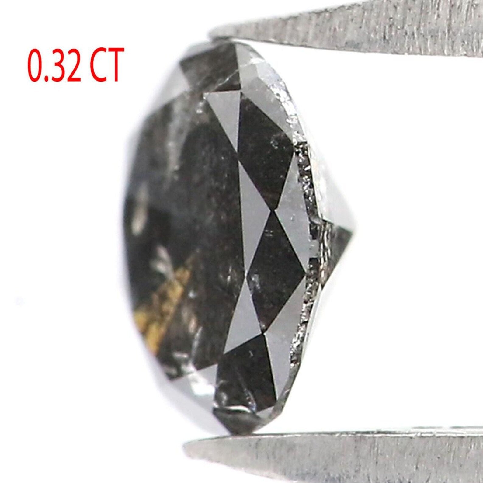 0.32 CT Natural Loose Round Shape Diamond Salt And Pepper Round Diamond 4.70 MM Natural Black Grey Color Round Brilliant Cut Diamond NQ9500