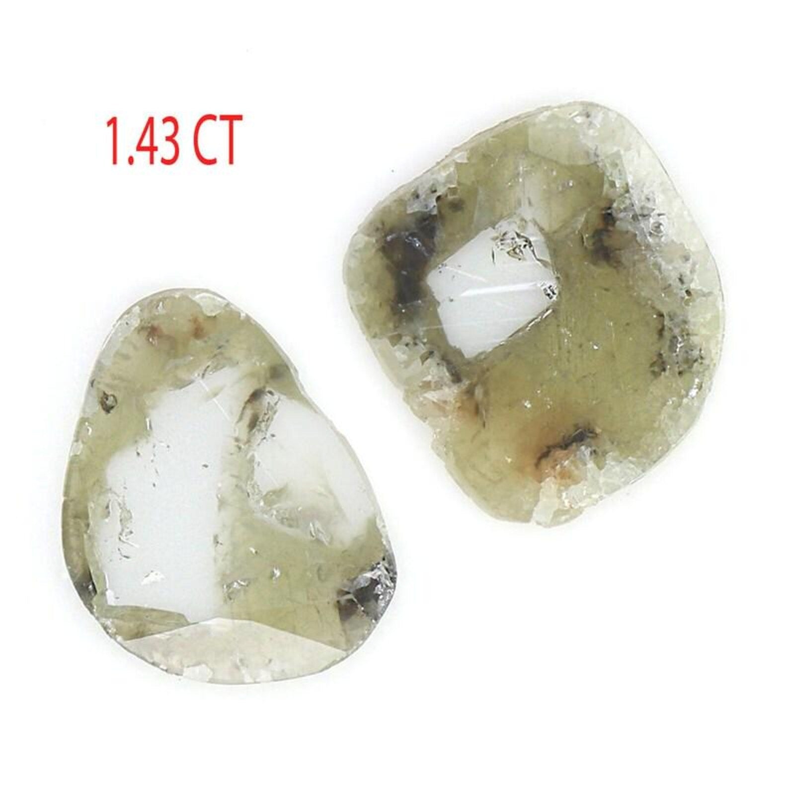 1.43 CT Natural Loose Slice Shape Diamond Grey Color Slice Diamond 8.30 MM Natural Loose Diamond Grey Color Irregular Cut Diamond NQ2097