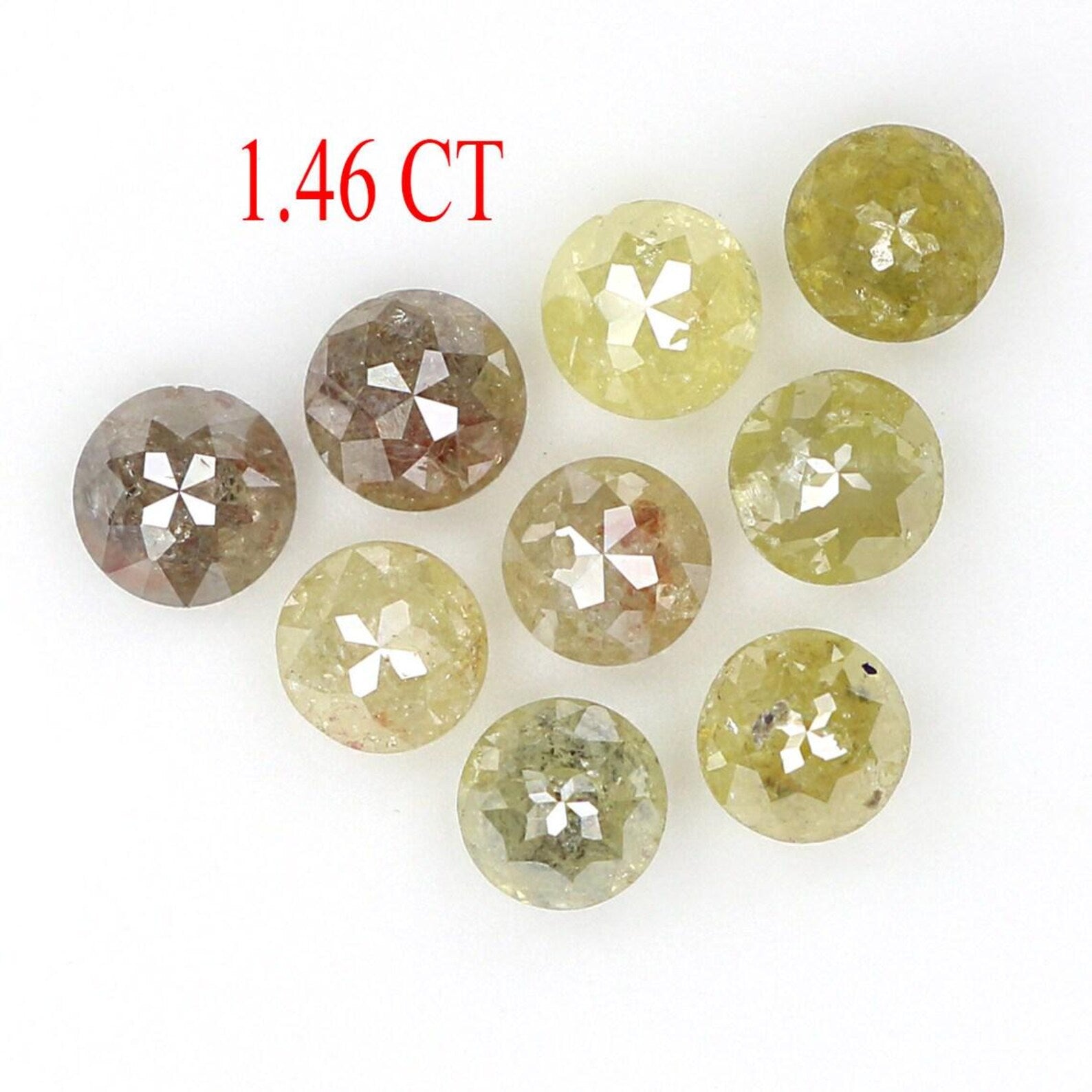 1.46 Ct Natural Loose Round Rose Cut Diamond Brown Color Round Shape Diamond 3.00 MM Natural Yellow Color Round Rose Cut Diamond NQ1731