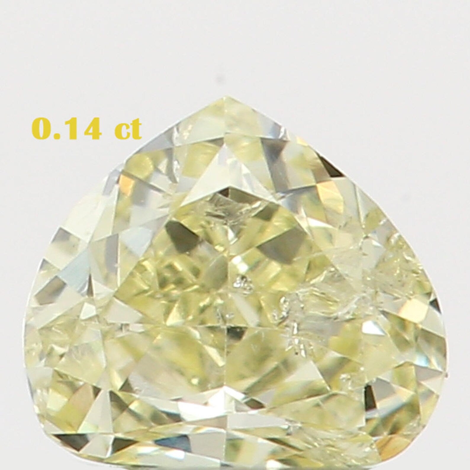 0.14 Ct Natural Loose Diamond Heart Yellow Color I2 Clarity 3.40 MM KDN7386