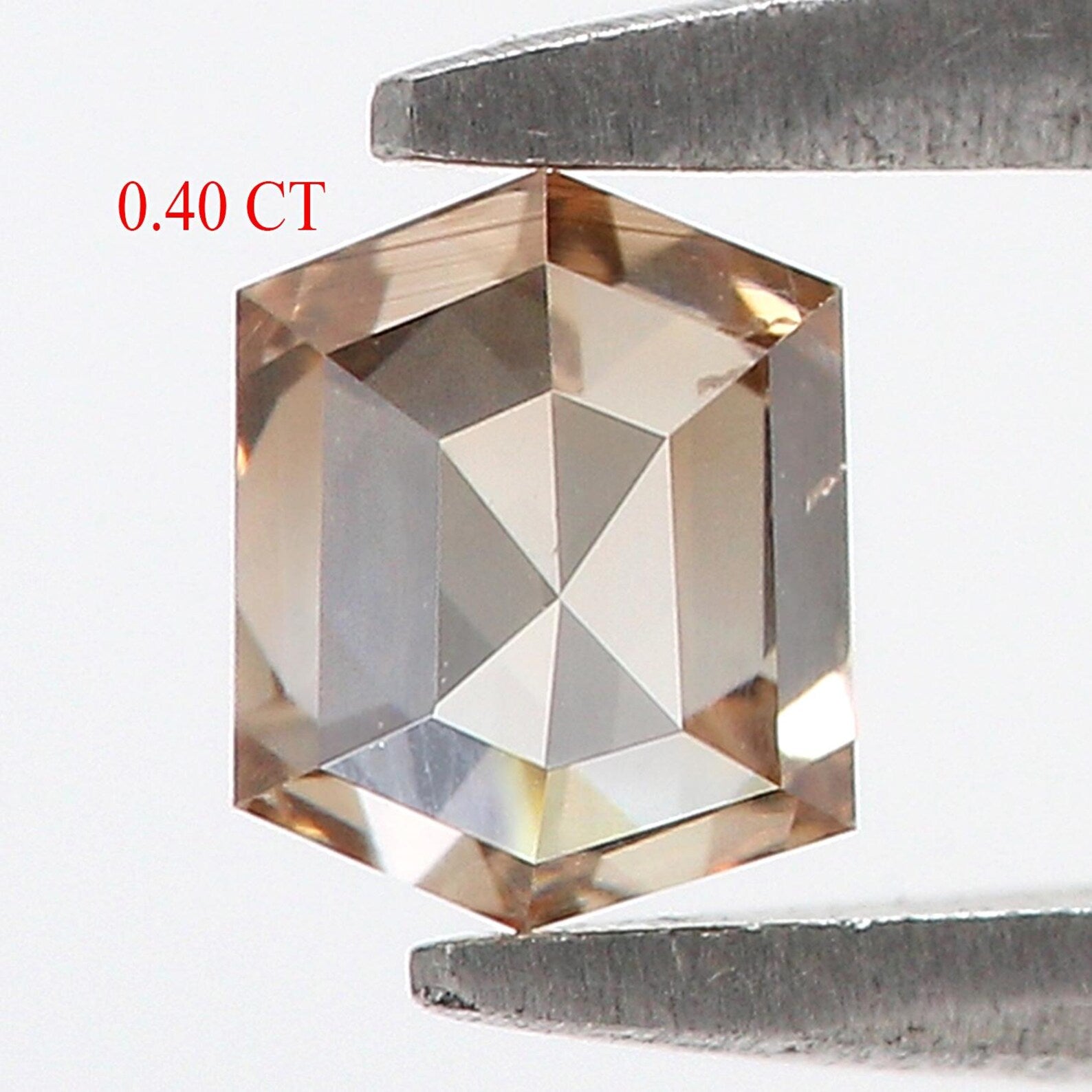 0.40 CT Natural Loose Hexagon Shape Diamond Brown Color Hexagon Diamond 4.30 MM Natural Loose Brown Color Hexagon Rose Cut Diamond NQ1203