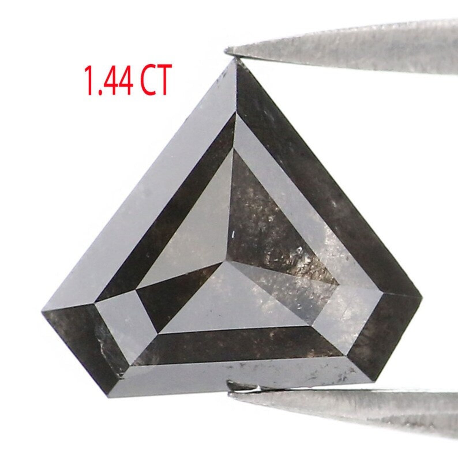 1.44 CT Natural Loose Shield Shape Diamond Black Color Shield Cut Diamond 7.15 MM Natural Diamond Black Color Shield Rose Cut Diamond NQ9100