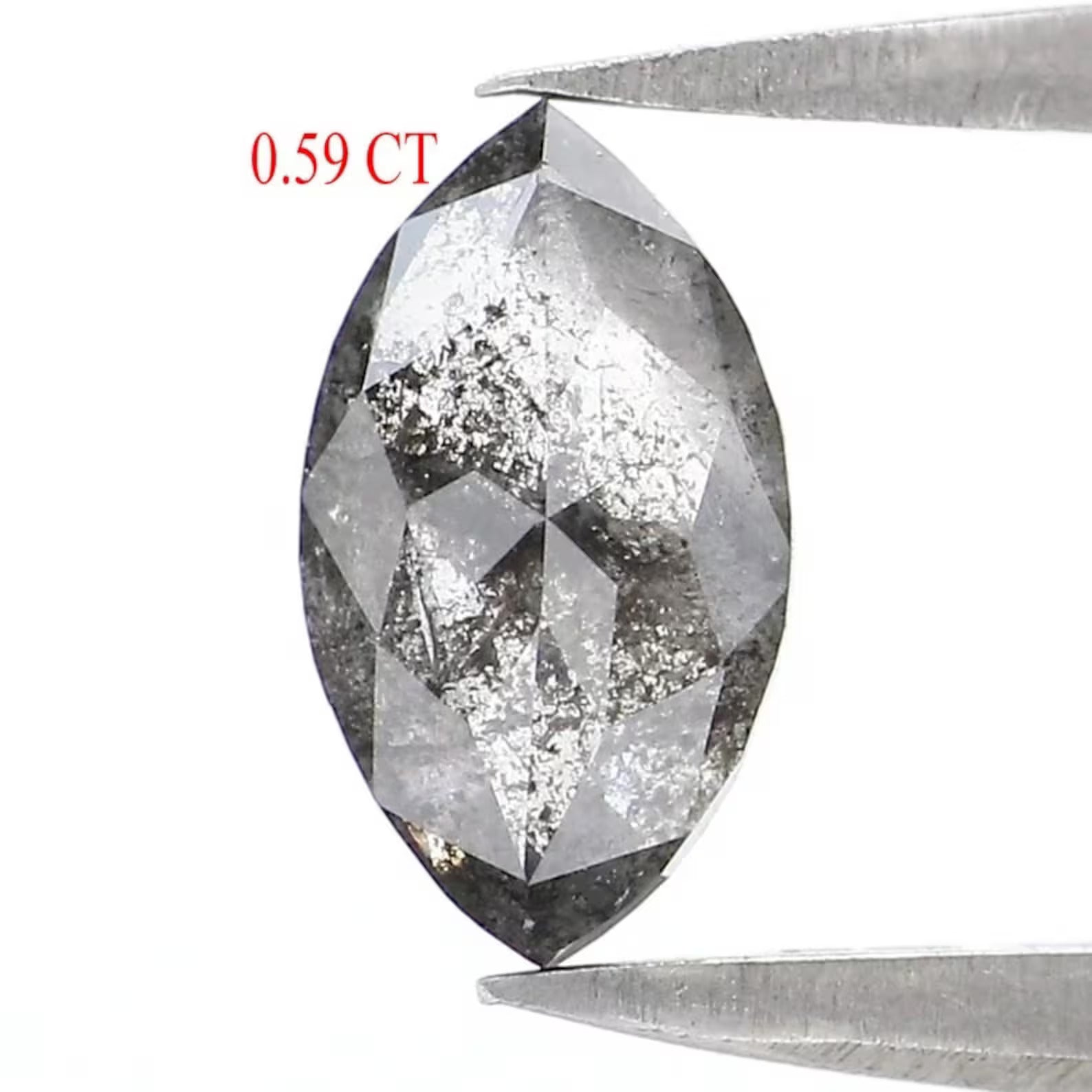 0.59 CT Natural Loose Marquise Shape Diamond Salt And Pepper Marquise Diamond 7.50 MM Black Grey Color Marquise Rose Cut Diamond NQ2434