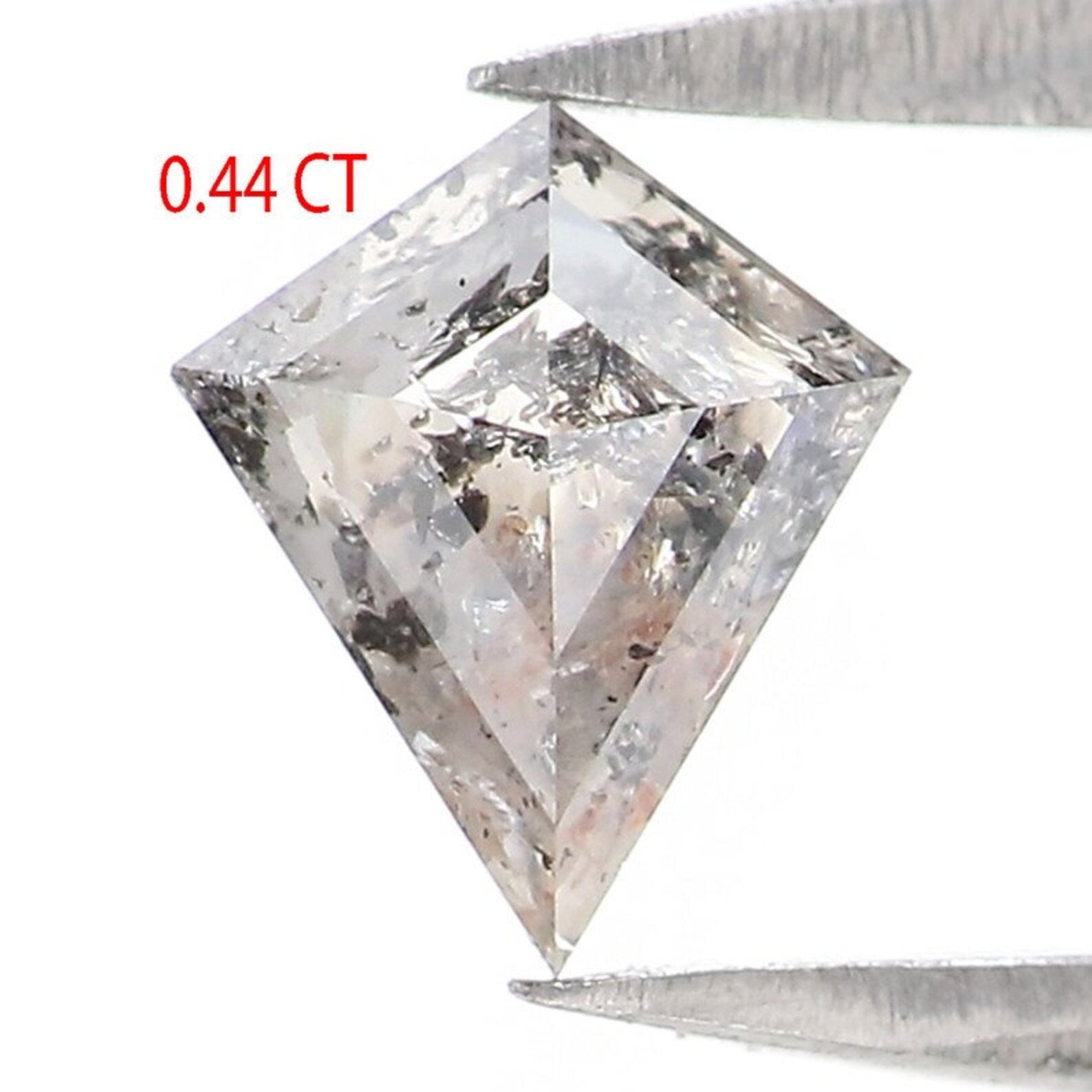 0.44 Ct Natural Loose Kite Shape Diamond Salt And Pepper Kite Diamond 6.15 MM Natural Loose Black Grey Color Kite Rose Cut Diamond NQ2173
