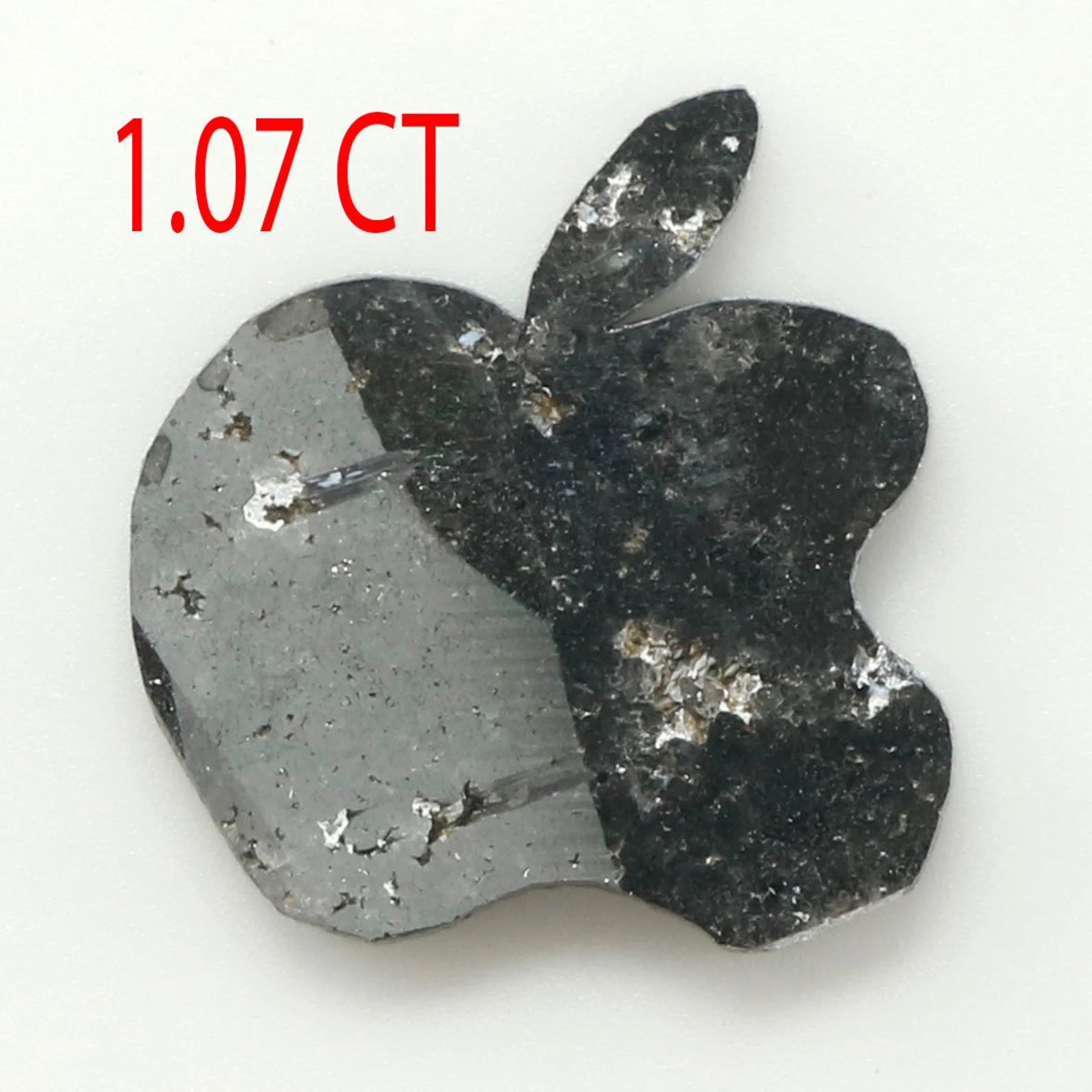 1.07 Ct Natural Loose Diamond, Apple Shape Diamond, Black Diamond, Rose Cut Diamond, Antique Diamond, Real Diamond KDN1188