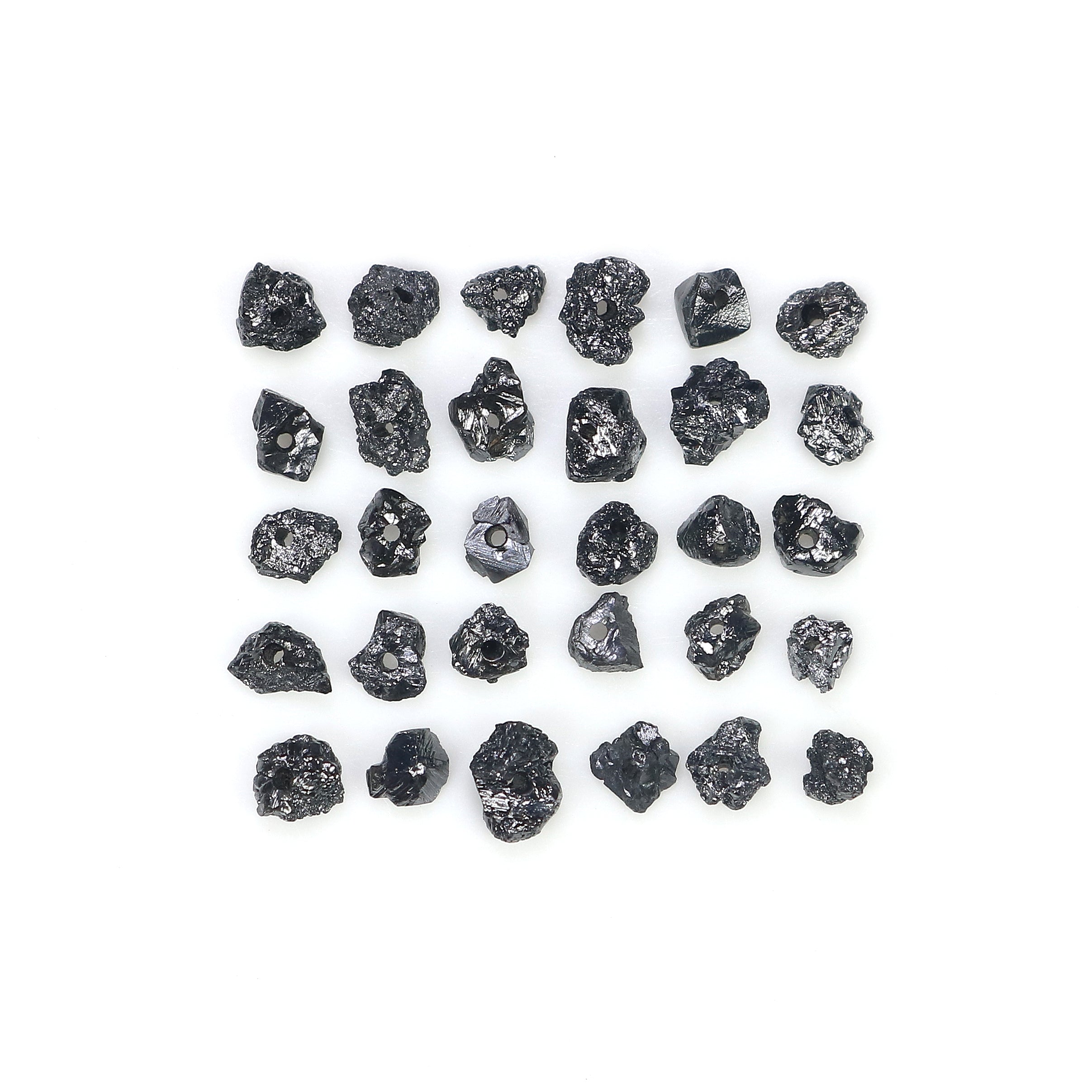 Natural Loose Rough Cut Diamond Black Color Rough Cut Diamond 1.80 to 2.50 MM Uncut Drilled Bead 30 Pieces Rough Irregular Cut Diamond Q101