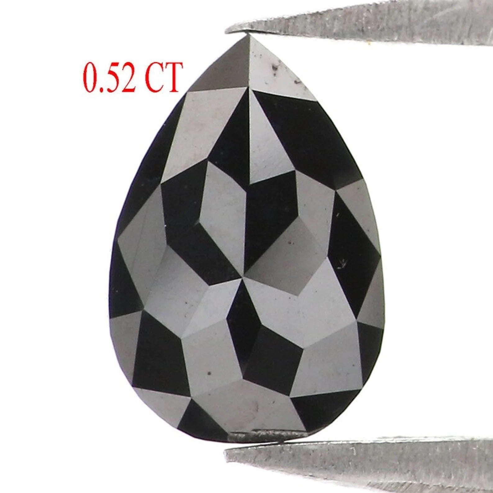 0.52 CT Natural Loose Pear Shape Diamond Black Color Pear Cut Diamond 7.30 MM Natural Loose Diamond Black Color Pear Rose Cut Diamond NQ2247
