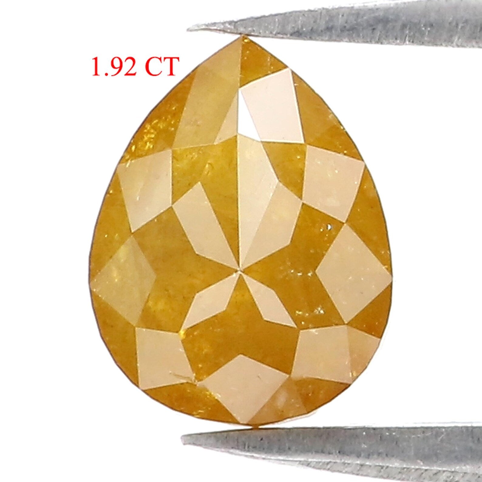 1.92 Ct Natural Loose Pear Shape Diamond Yellow Color Pear Cut Diamond 8.50 MM Natural Diamond Yellow Color Pear Rose Cut Diamond QN9131