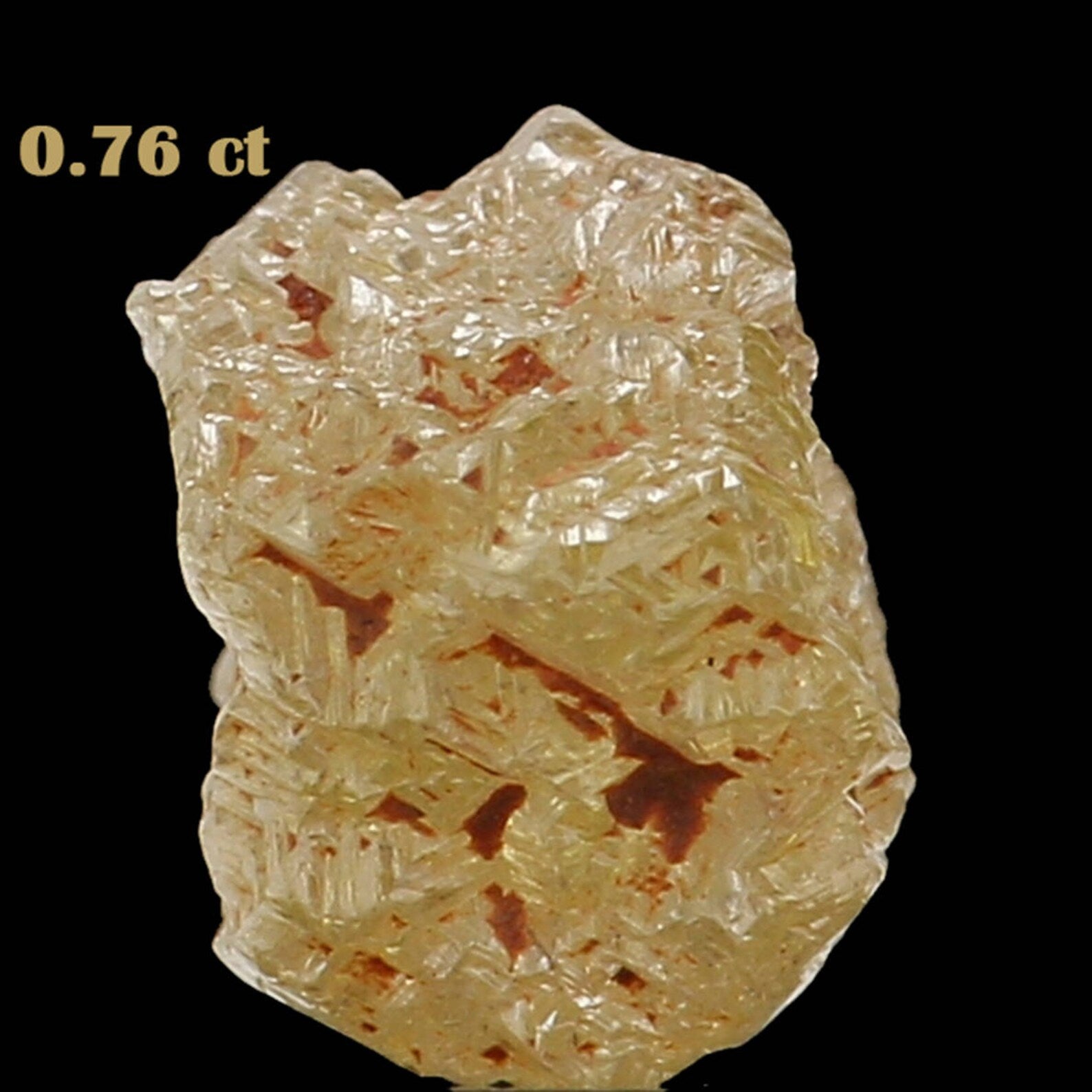 0.76 Ct Natural Loose Diamond Rough Diamond Light Yellow Color Rough Diamond 4.30 MM Natural Loose Diamond Yellow Color Rough Cube N7898