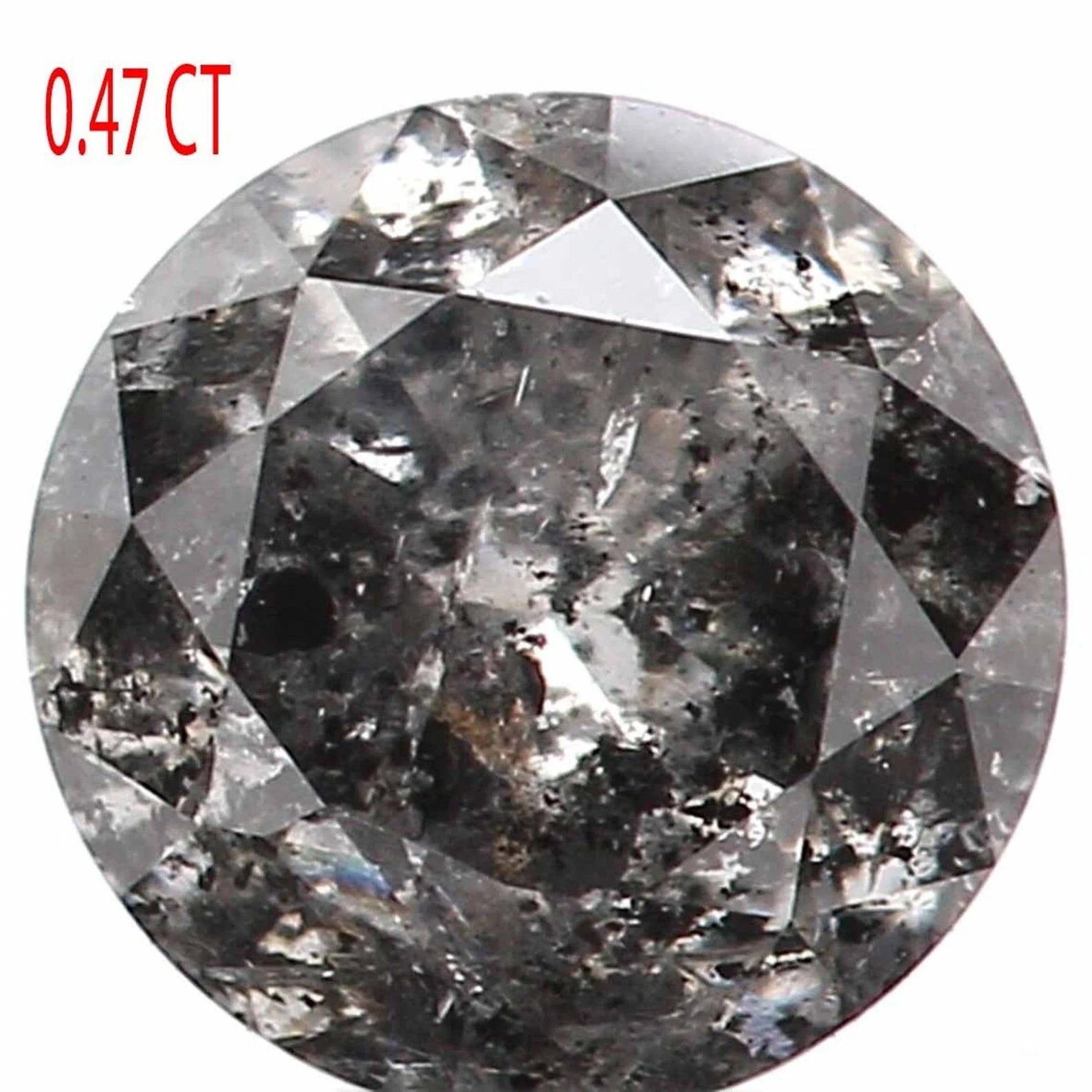 0.47 CT Natural Loose Round Shape Diamond Salt And Pepper Diamond 4.75 MM Natural Loose Black Grey Diamond Round Brilliant Cut Diamond NQ802