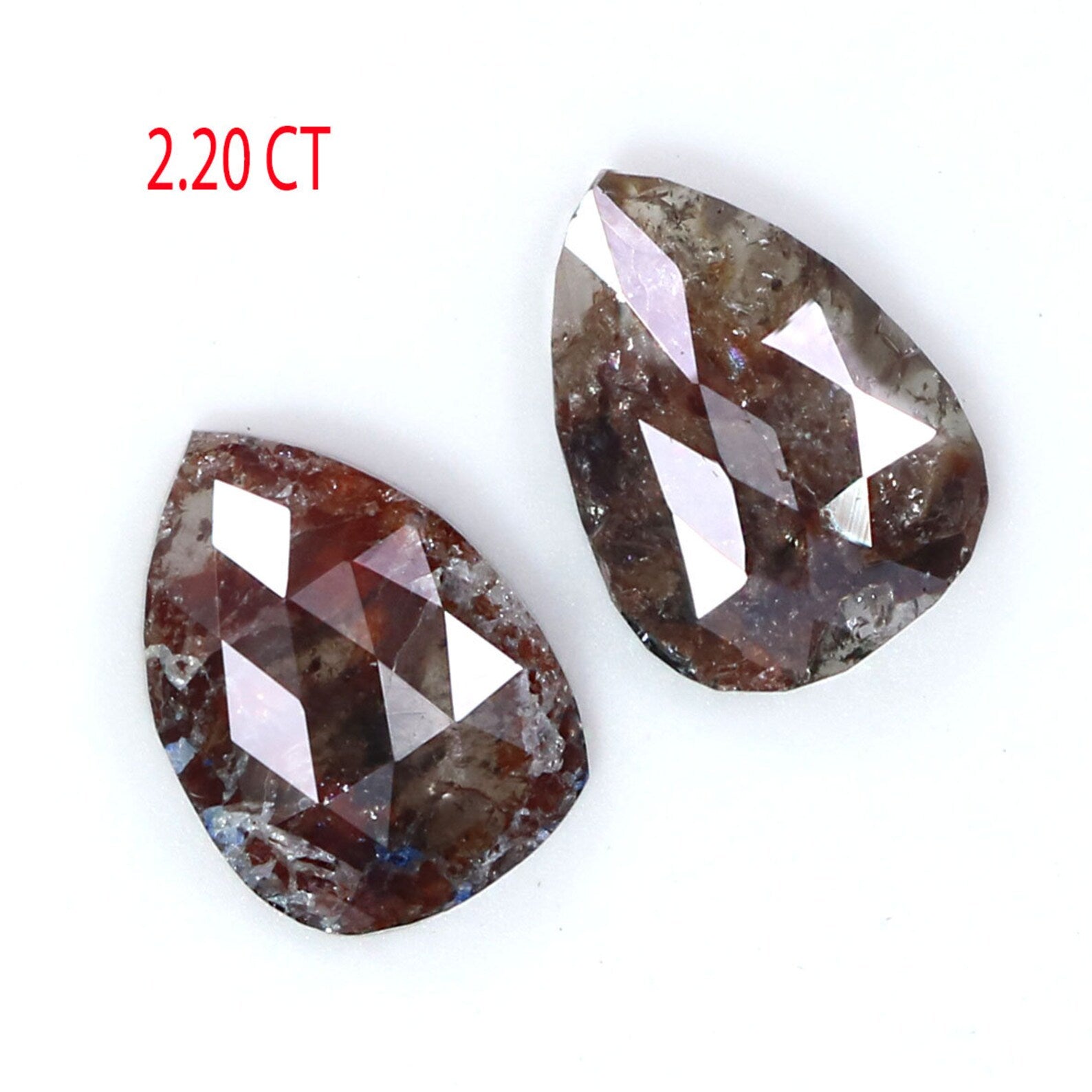 2.20 CT Natural Loose Pear Shape Pair Diamond Brown Color Pear Cut Diamond 8.80 MM Natural Loose Diamond Pear Pair Rose Cut Diamond KDN8217
