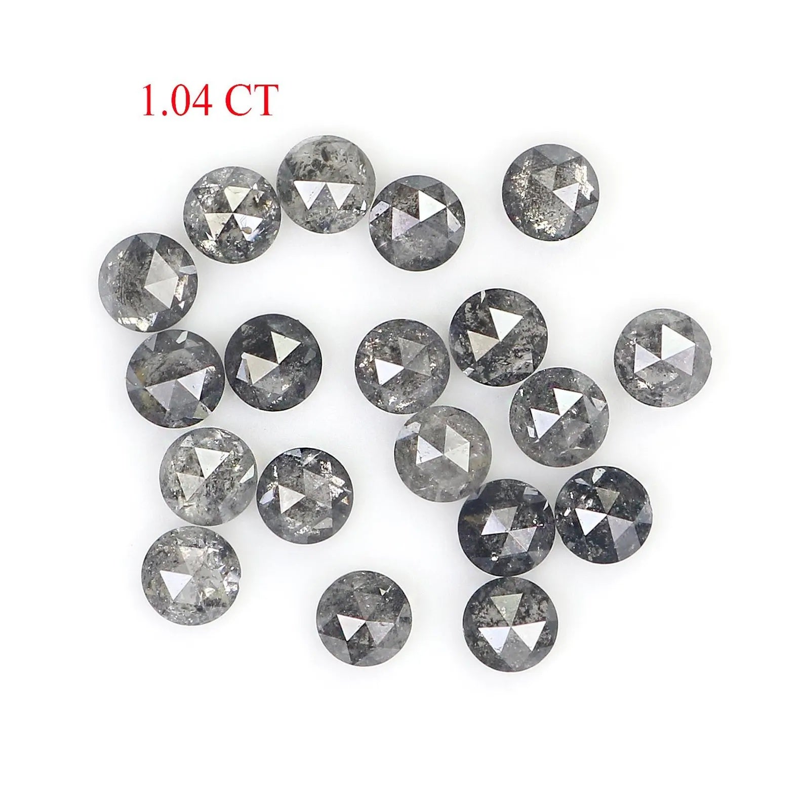 1.04 CT Natural Loose Round Cut Diamond Salt And Pepper Round Diamond 2.30 MM Natural Loose Black Grey Color Round Rose Cut Diamond NQ1839