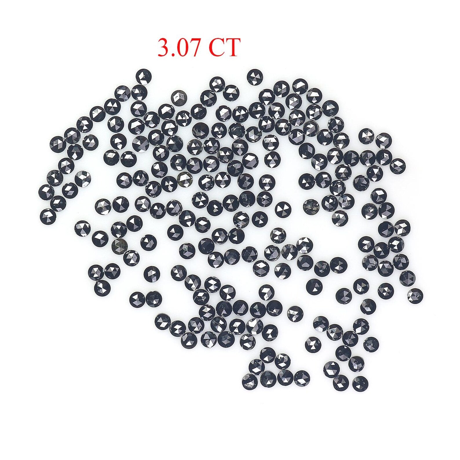 3.07 CT Natural Loose Round Shape Diamond Black Color Round Cut Diamond 1.60 MM Natural Diamond Black Color Round Rose Cut Diamond NQ1820