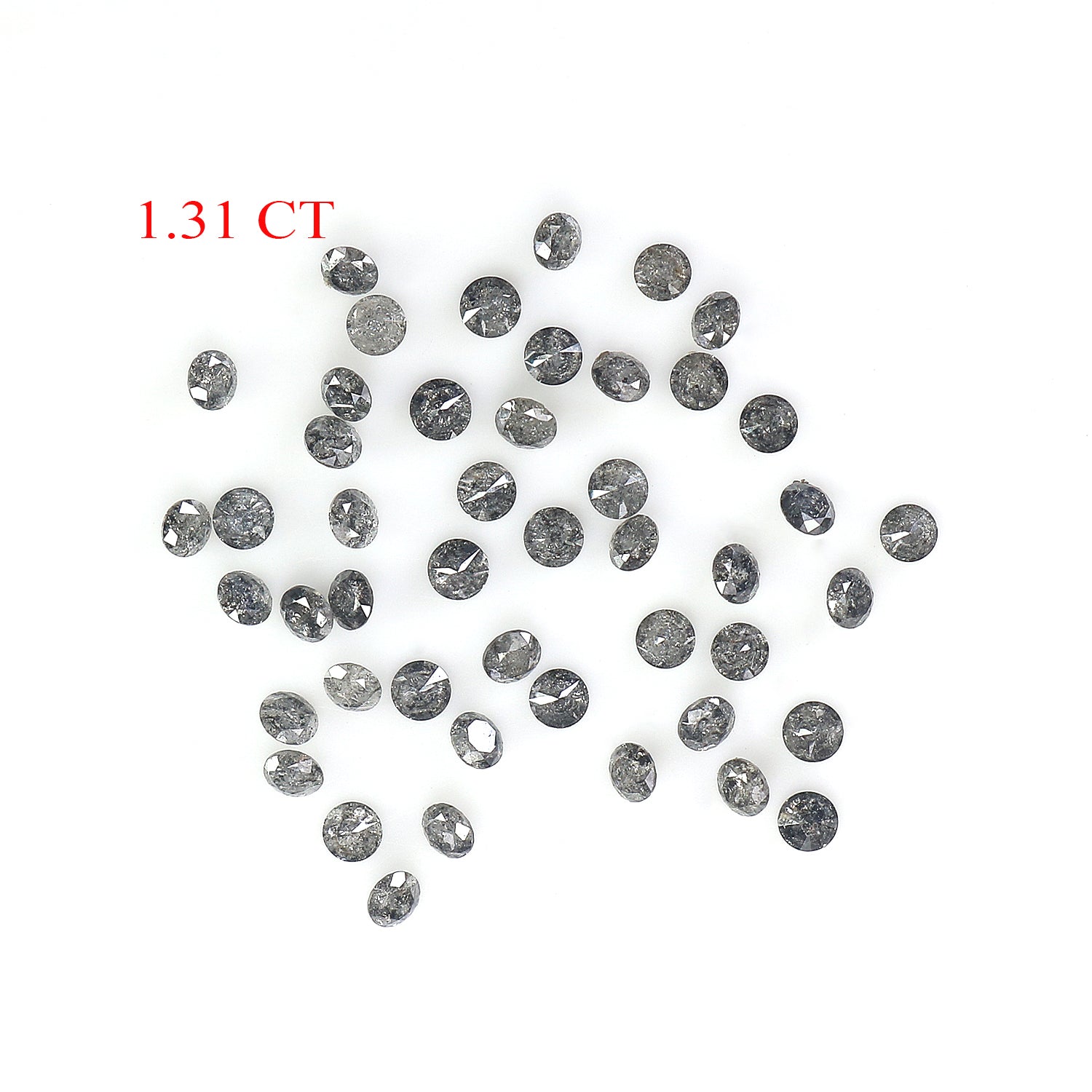 1.31 CT Natural Loose Round Shape Diamond Salt And Pepper Round Cut Diamond 1.60 MM Natural Loose Diamond Round Brilliant Cut Diamond LQ088