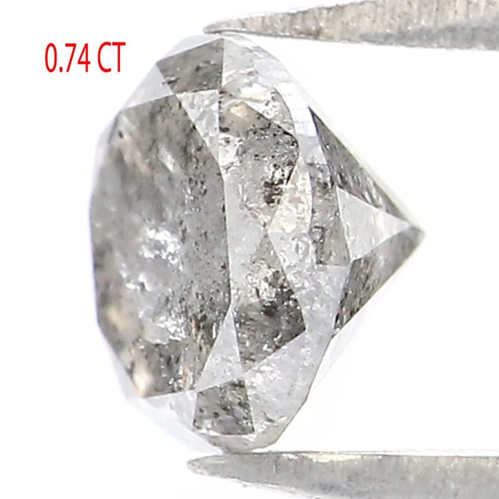 0.74 CT Natural Loose Round Shape Diamond Salt And Pepper Round Diamond 5.40 MM Natural Black Grey Color Round Brilliant Cut Diamond NQ9636