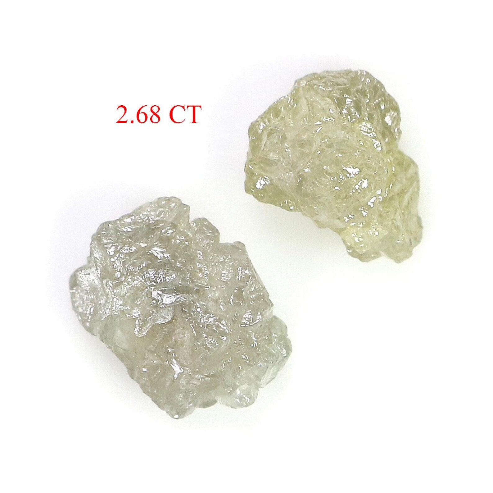2.68 CT Natural Loose Rough Shape Diamond Grey Color Rough Uncut Diamond 7.65 MM Natural Grey Diamond Rough Irregular Cut Diamond NQ2580