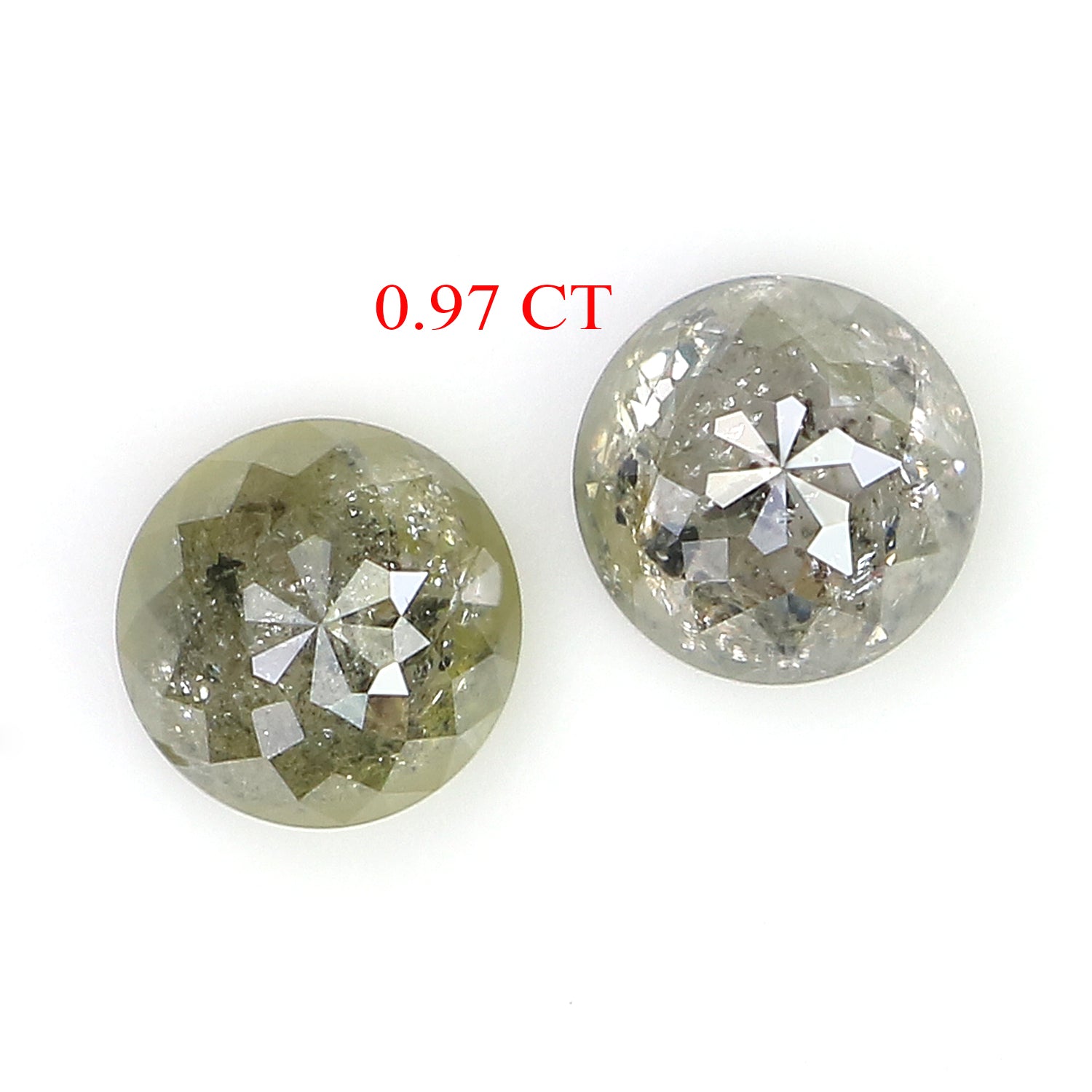 0.97 CT Natural Loose Round Rose Cut Pair Diamond Grey Color Round Shape Diamond 4.50 MM Natural Grey Color Round Rose Cut Diamond LQ6427