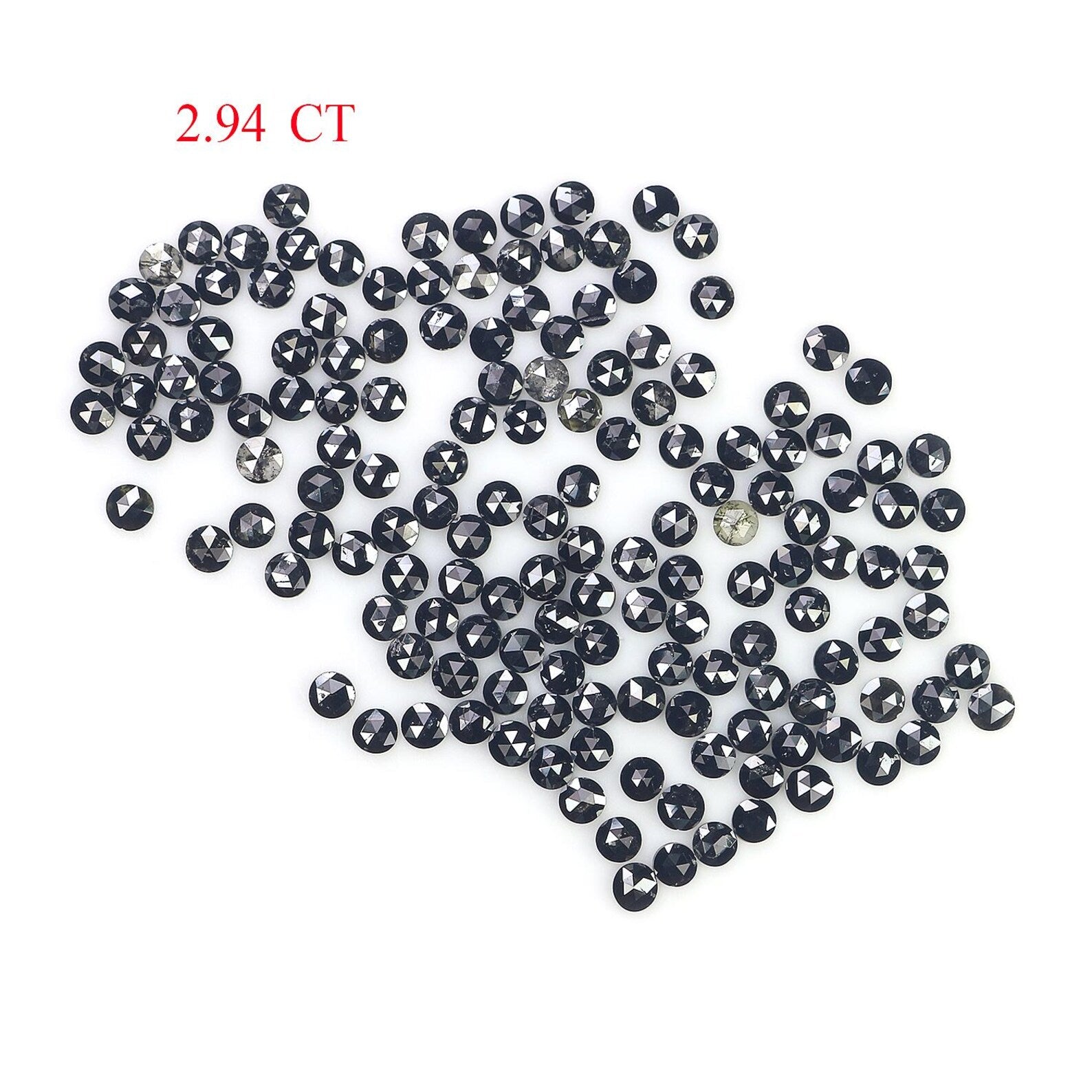 2.94 CT Natural Loose Round Shape Diamond Black Color Round Diamond 1.65 MM Natural Loose Diamond Black Color Round Rose Cut Diamond NQ1829