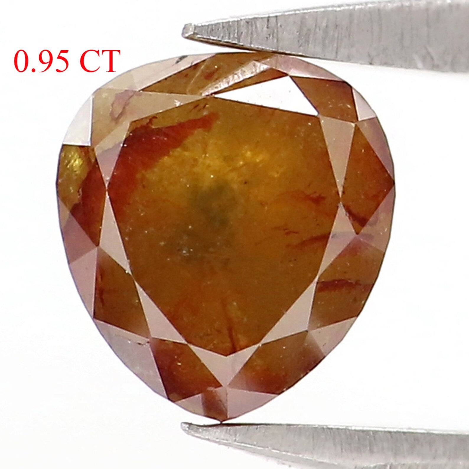 0.95 CT Natural Loose Heart Diamond Brown Color Diamond Natural Loose Diamond 5.85 MM Heart Rose Cut Diamond Heart Shape Diamond NQ2384