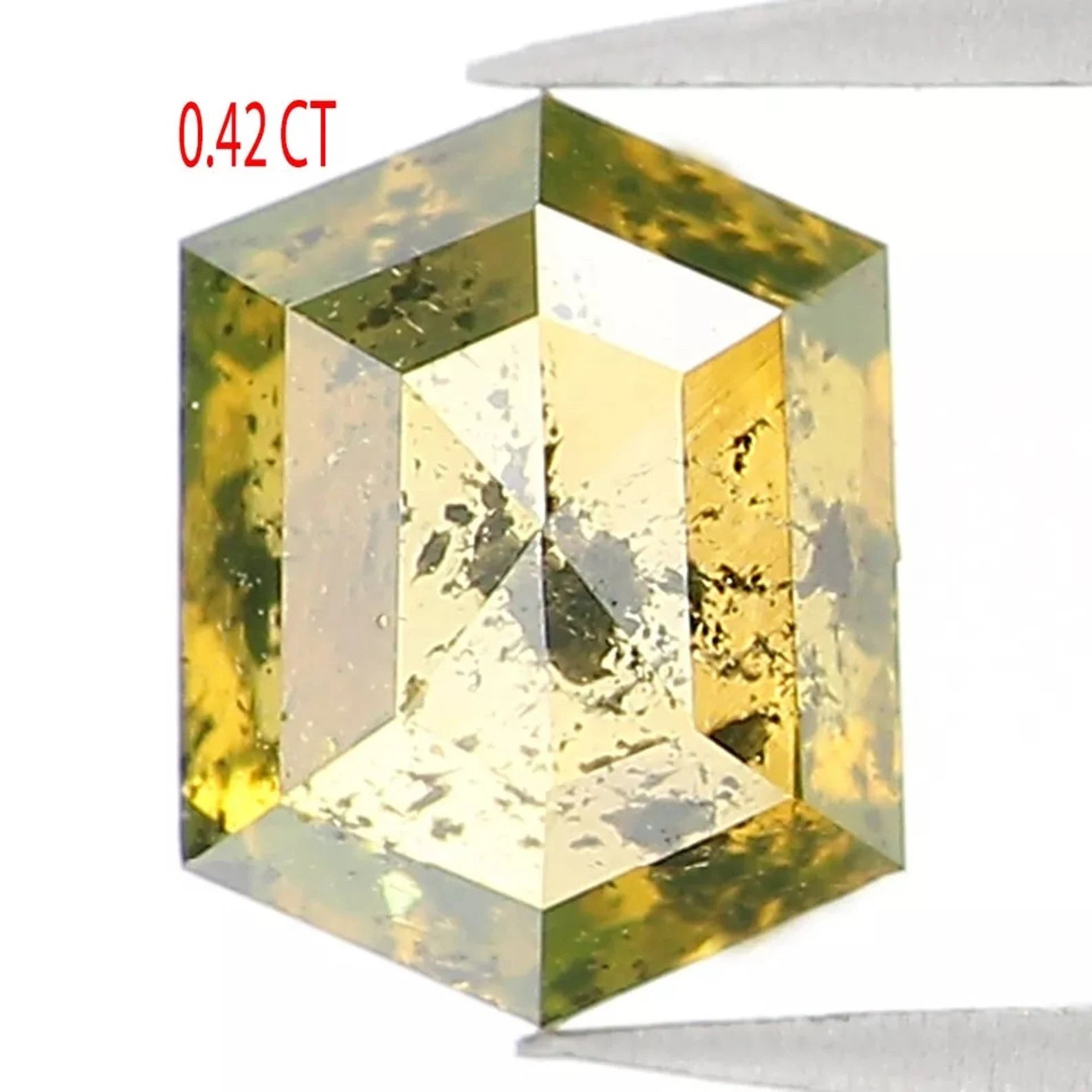 0.42 Ct Natural Loose Hexagon Shape Diamond Green Color Hexagon Cut Diamond 4.90 MM Natural Loose Diamond Hexagon Rose Cut Diamond NQ1487