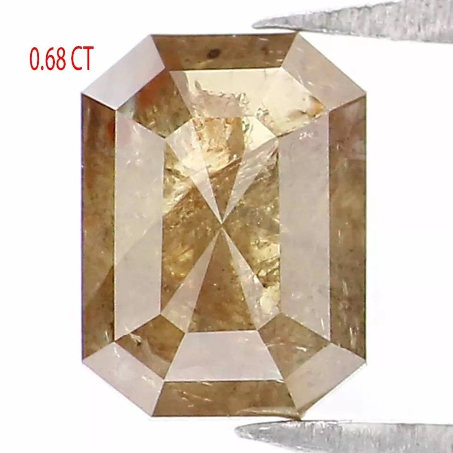 0.68 CT Natural Loose Emerald Shape Diamond Yellow Color Emerald Cut Diamond 5.75 MM Natural Loose Diamond Emerald Rose Cut Diamond NQ996