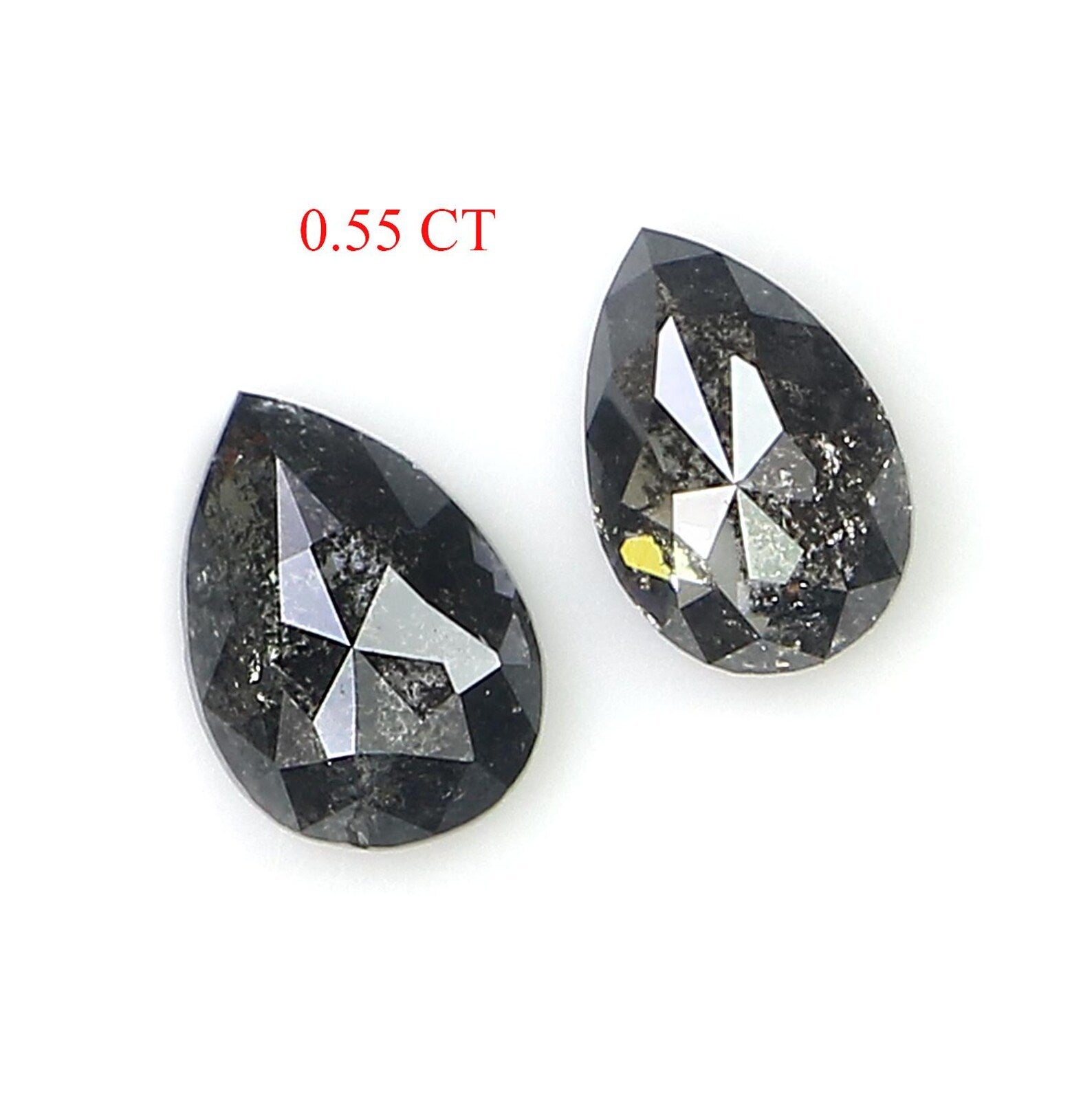 0.55 CT Natural Loose Pear Cut Pair Diamond Salt And Pepper Pear Diamond 5.30 MM Natural Loose Diamond Pear Pair Rose Cut Diamond NQ1858