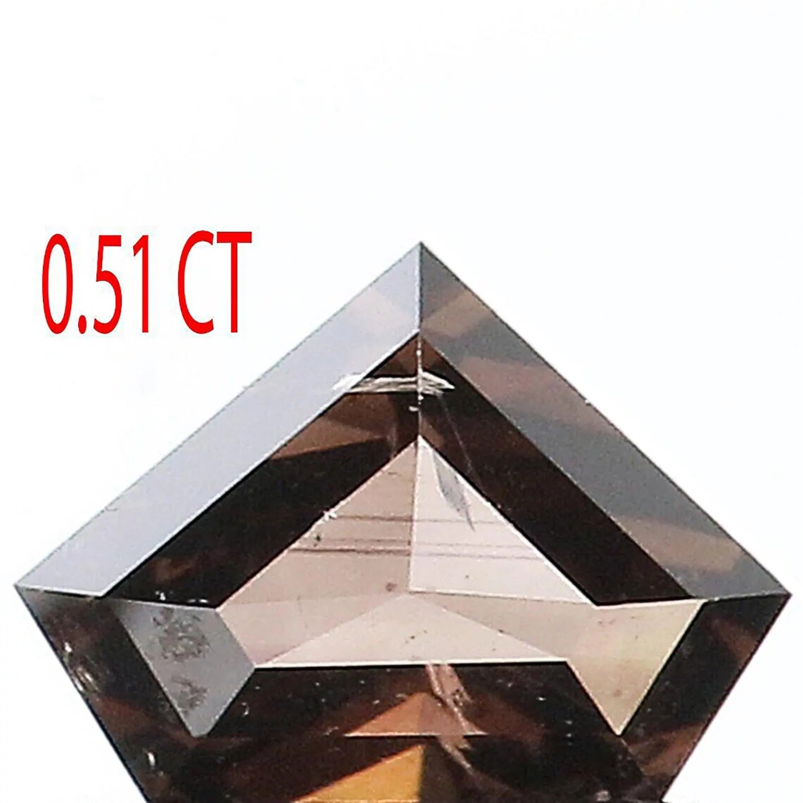 0.51 CT Natural Loose Shield Shape Diamond Brown Color Shield Cut Diamond 4.55 MM Natural Diamond Brown Color Shield Rose Cut Diamond NQ470