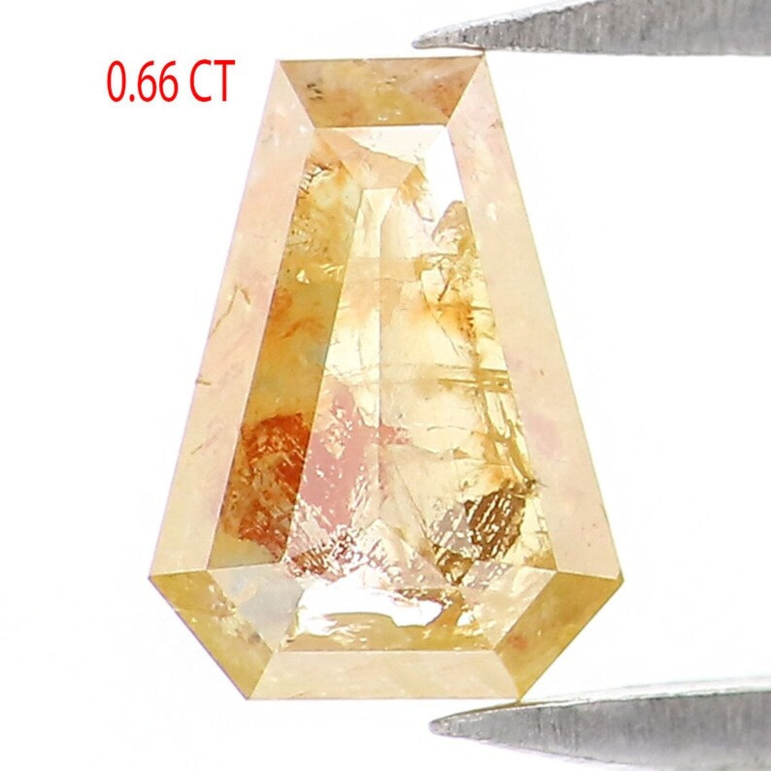 0.66 CT Natural Loose Coffin Diamond Yellow Color Coffin Cut Diamond 6.55 MM Natural Diamond Yellow Color Coffin Rose Cut Diamond QN1988